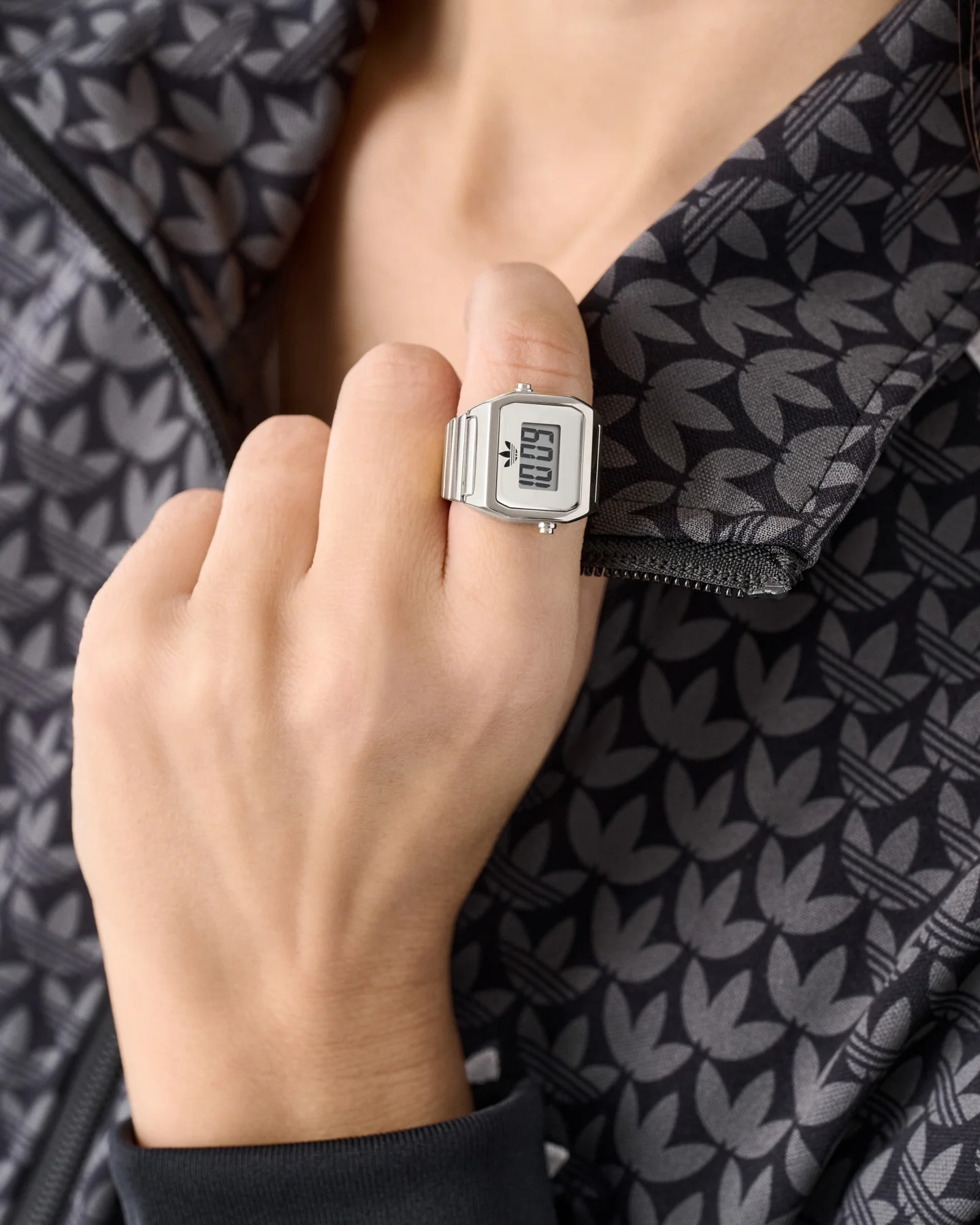 Adidas Digital Two Ring Watch Silver - Image 5