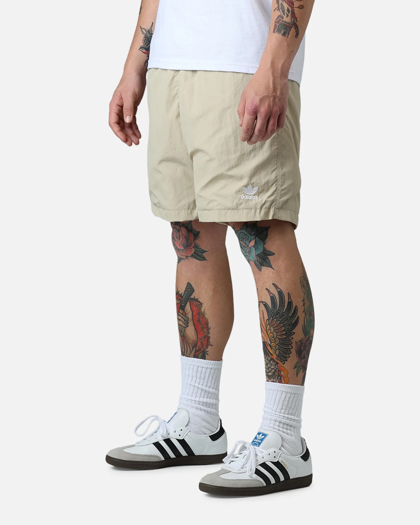 Adidas Essential Woven Shorts Khaki - Image 3