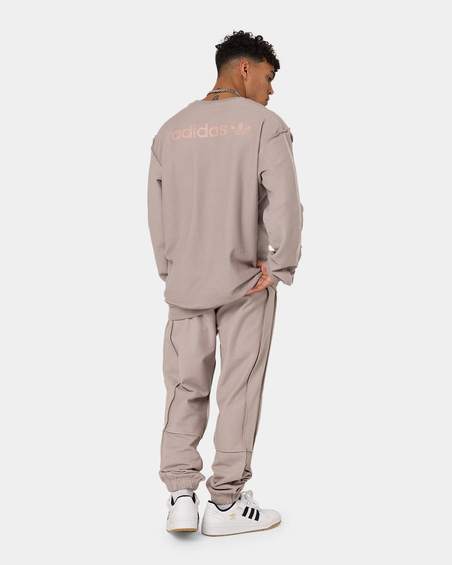 Adidas Loopback Crewneck Vapour Grey - Image 3