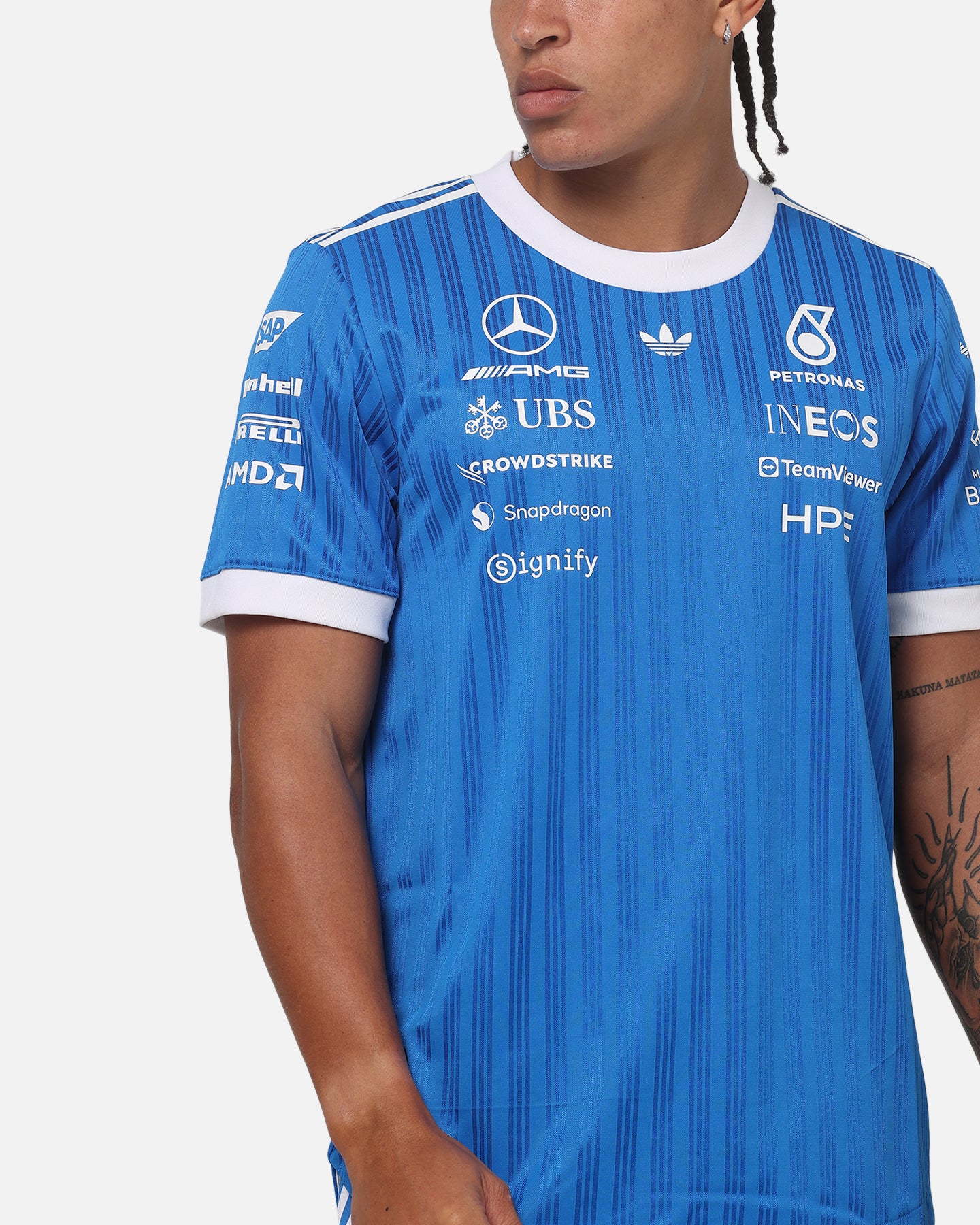 Adidas Mercedes-AMG Petronas Formula 1 Drivers T-Shirt Blue - Image 7