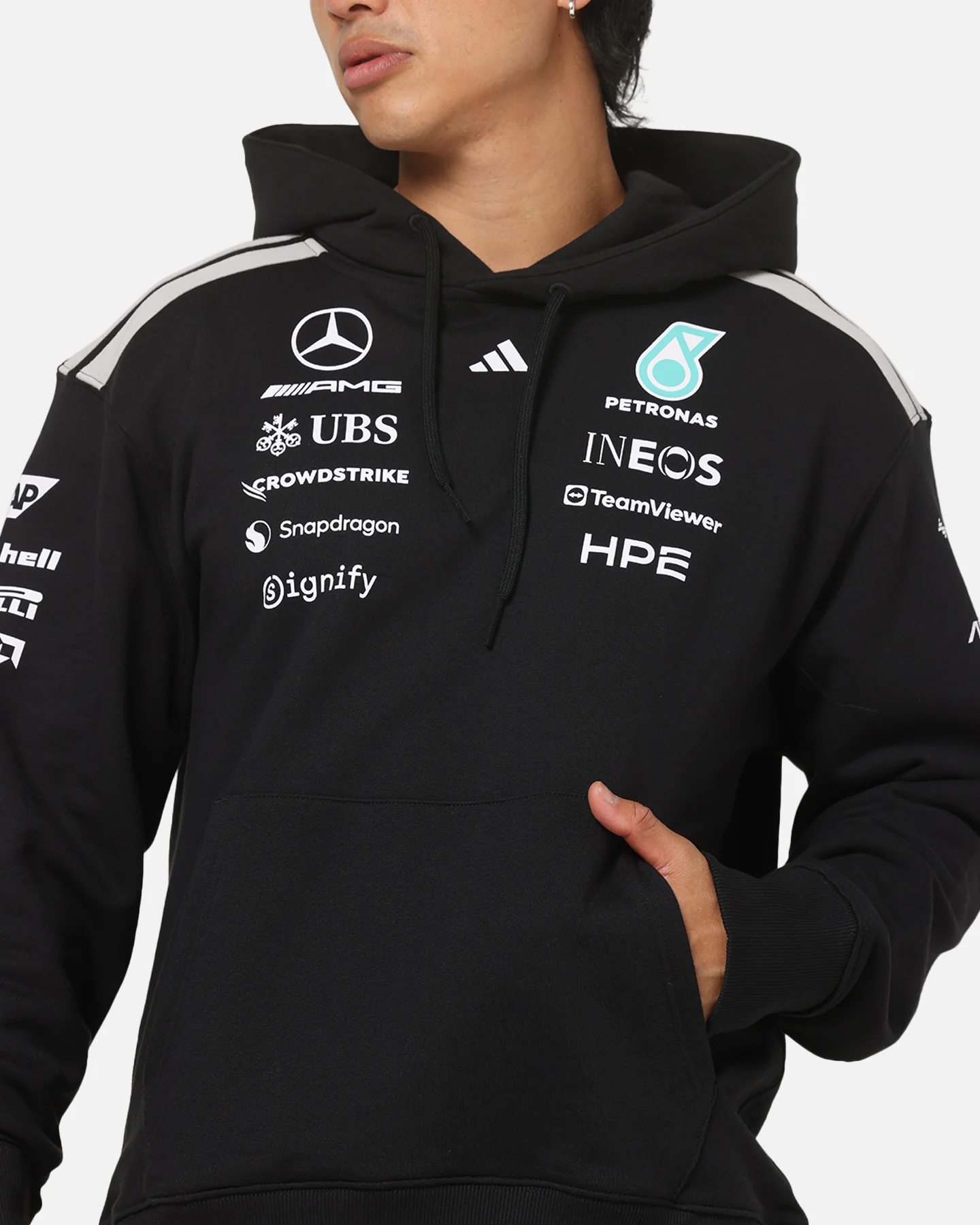 Adidas Mercedes-AMG Petronas Formula 1 Team Driver Hoodie Black - Image 7