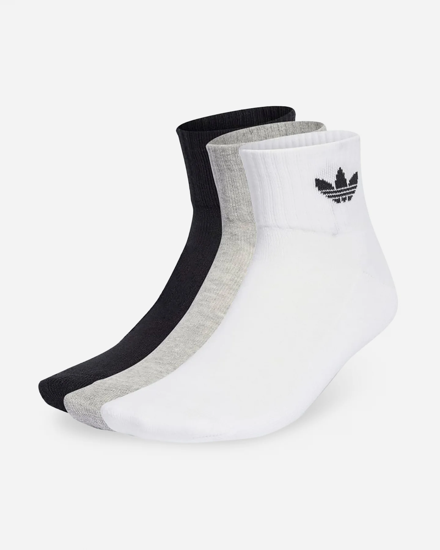 Adidas Mid Crew Socks 3 Pack White/Grey/Black - Image 4