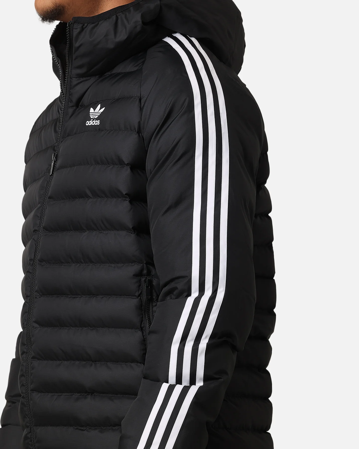 Adidas Padded Hooded Jacket Black/White - Image 6