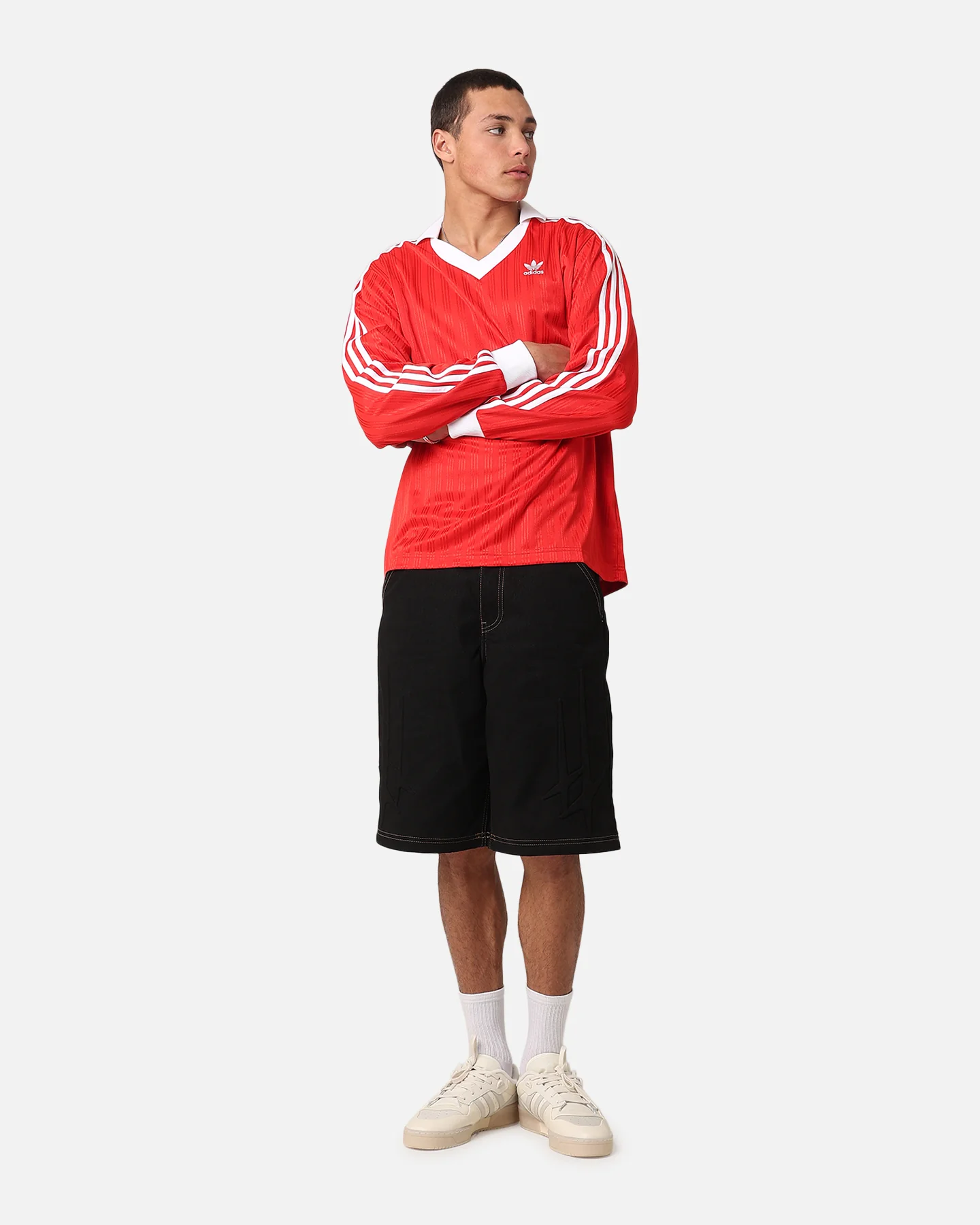Adidas Pique Long Sleeve Football Polo Shirt Better Scarlet - Image 2