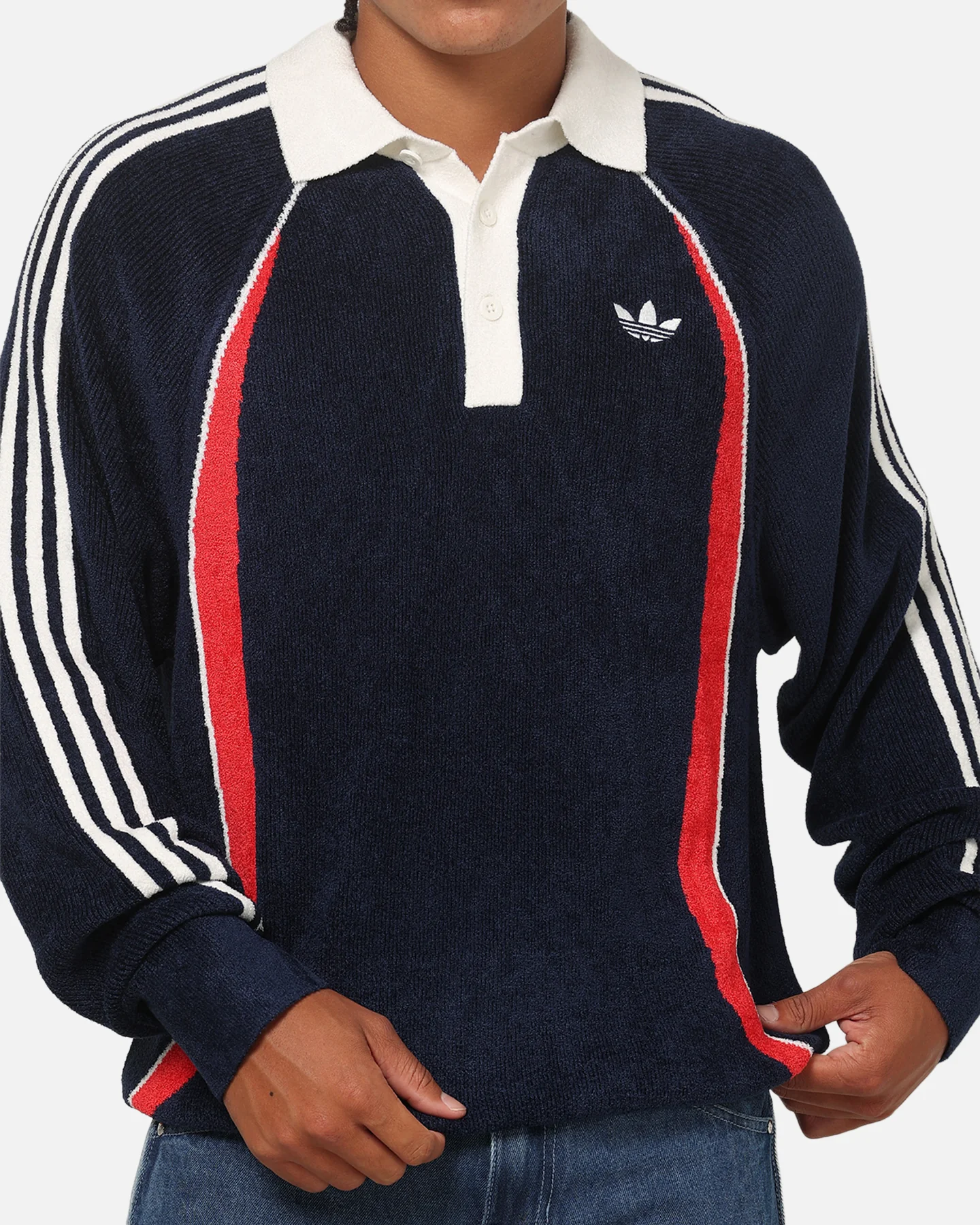 Adidas Retro Remix Teamgeist Long Sleeve Polo Night Indigo - Image 6