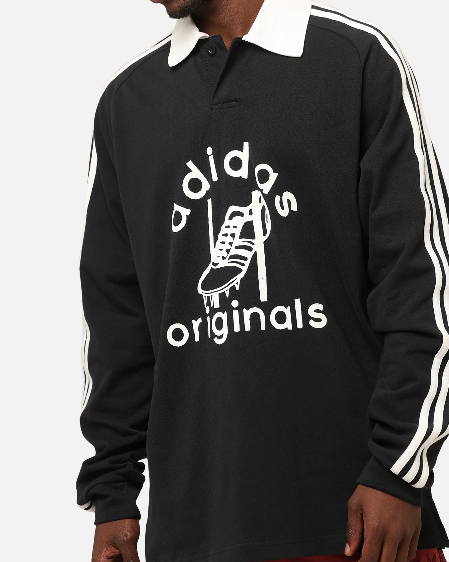 Adidas Rugby Polo Shirt Black - Image 6