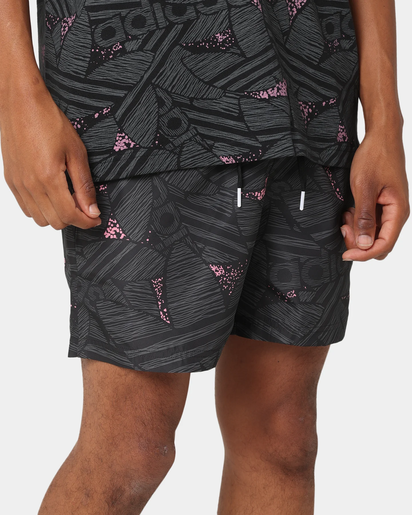 Adidas Trefoil All Over Print Swim Shorts Black/Grey Sox - Image 3