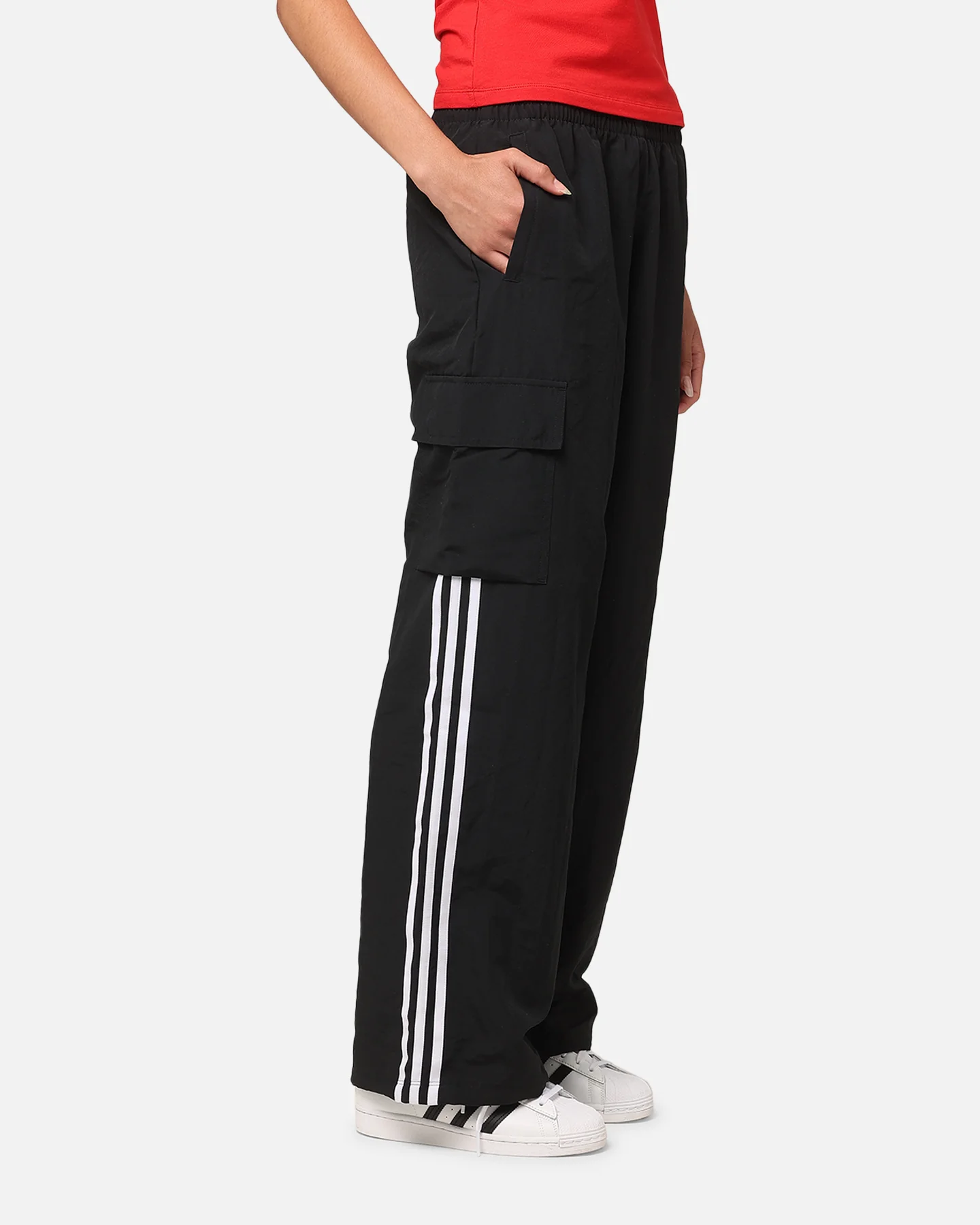 Adidas Women's 3-Stripe Cargo Pants Black - Image 5