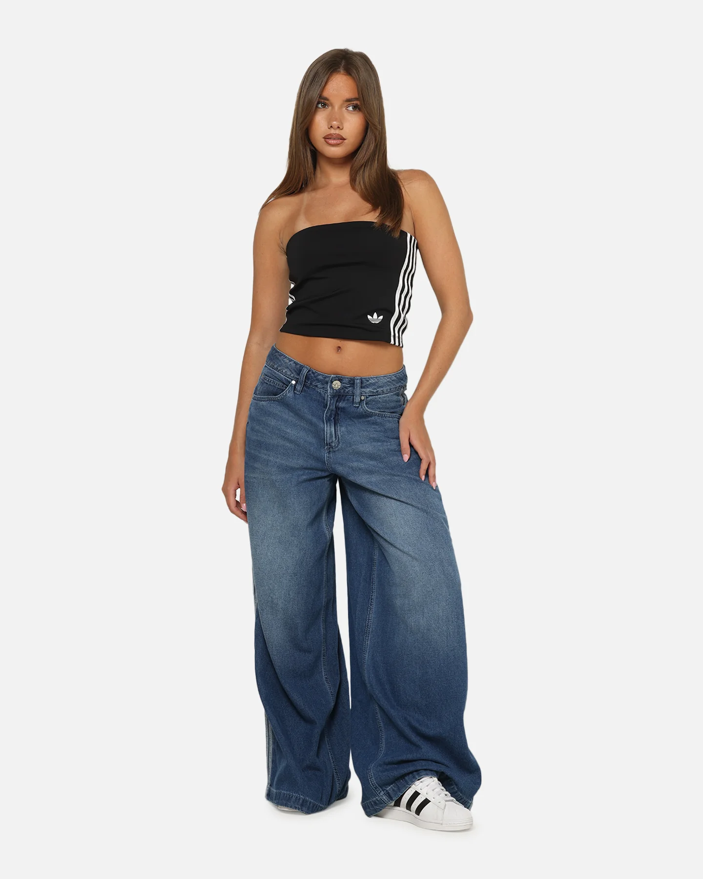 Adidas Women's 3-Stripes Tube Top Black/White - Image 2