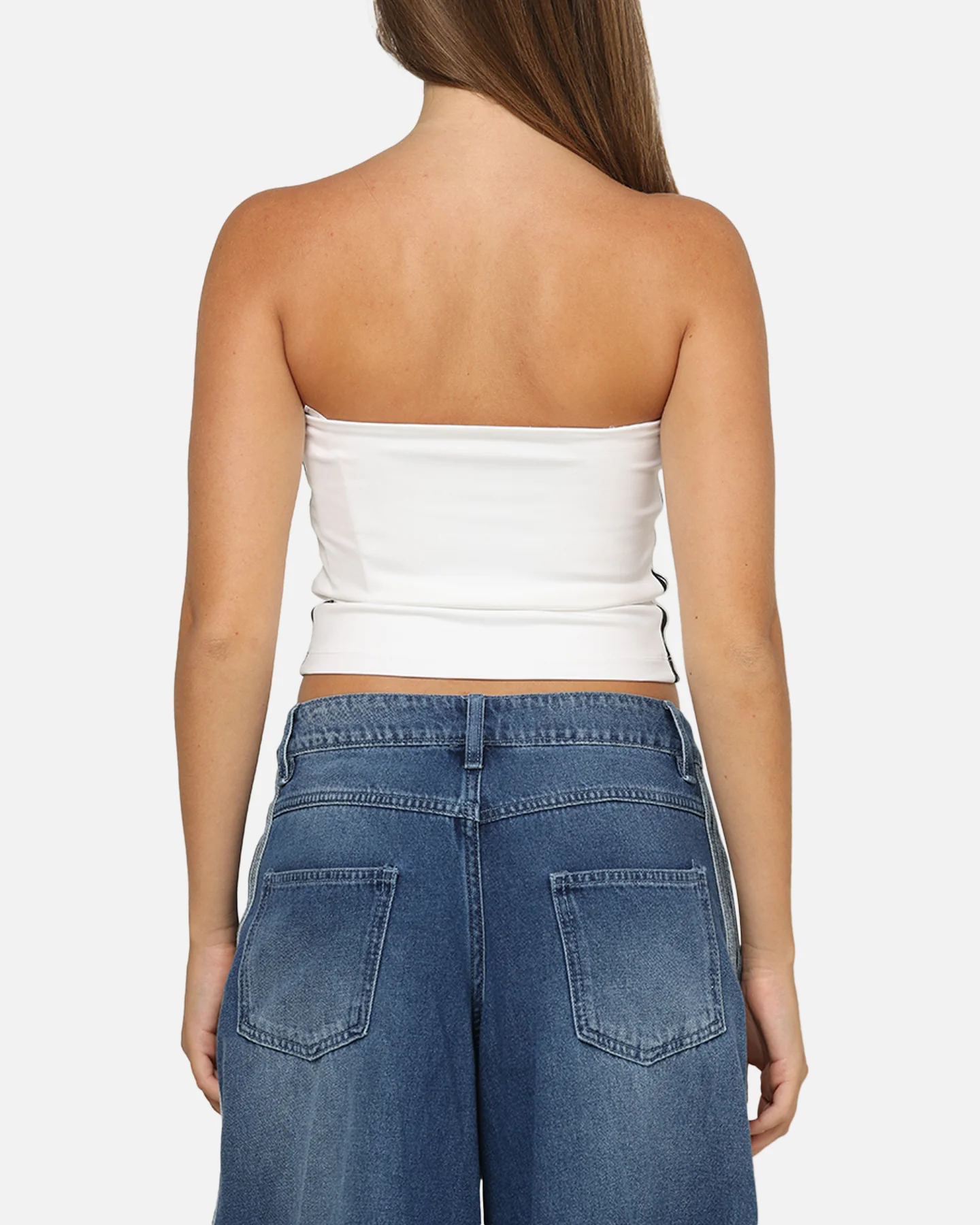 Adidas Women's 3-Stripes Tube Top White/Black - Image 3