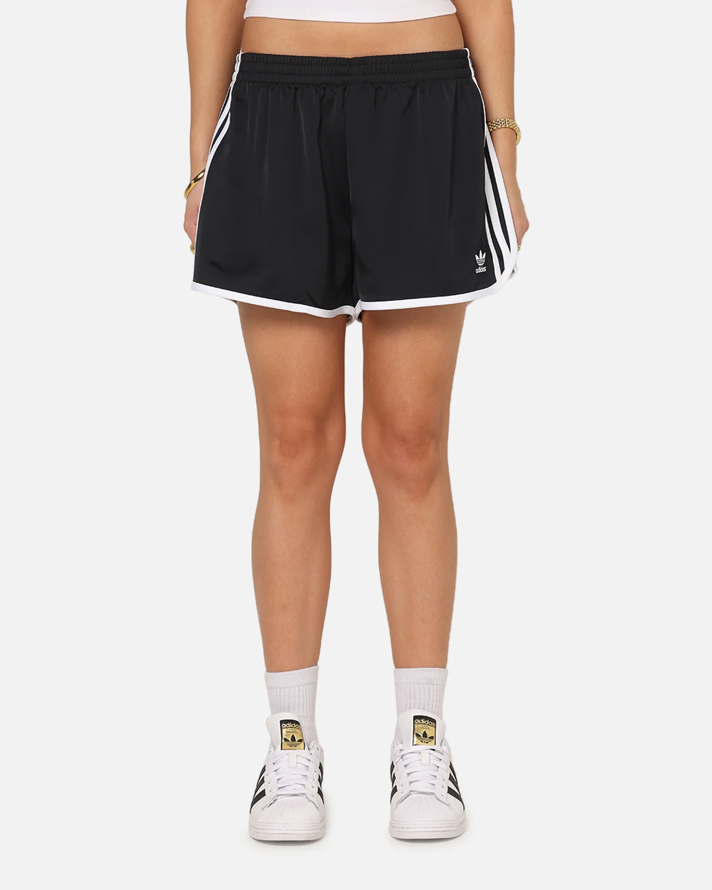 Adidas Women's Adicolor 3-Stripes Sprinter Shorts Black - Image 5