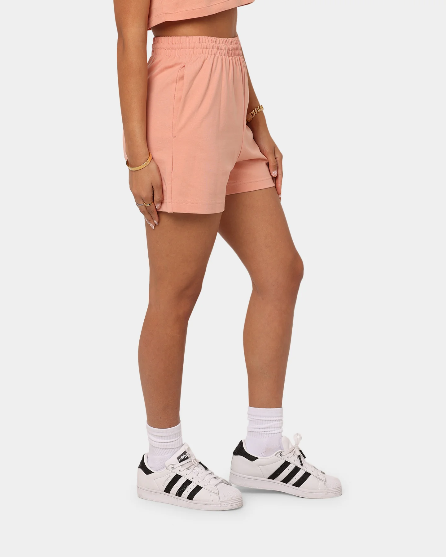 Adidas Women's Adicolour Essentials Shorts Blush - Image 5