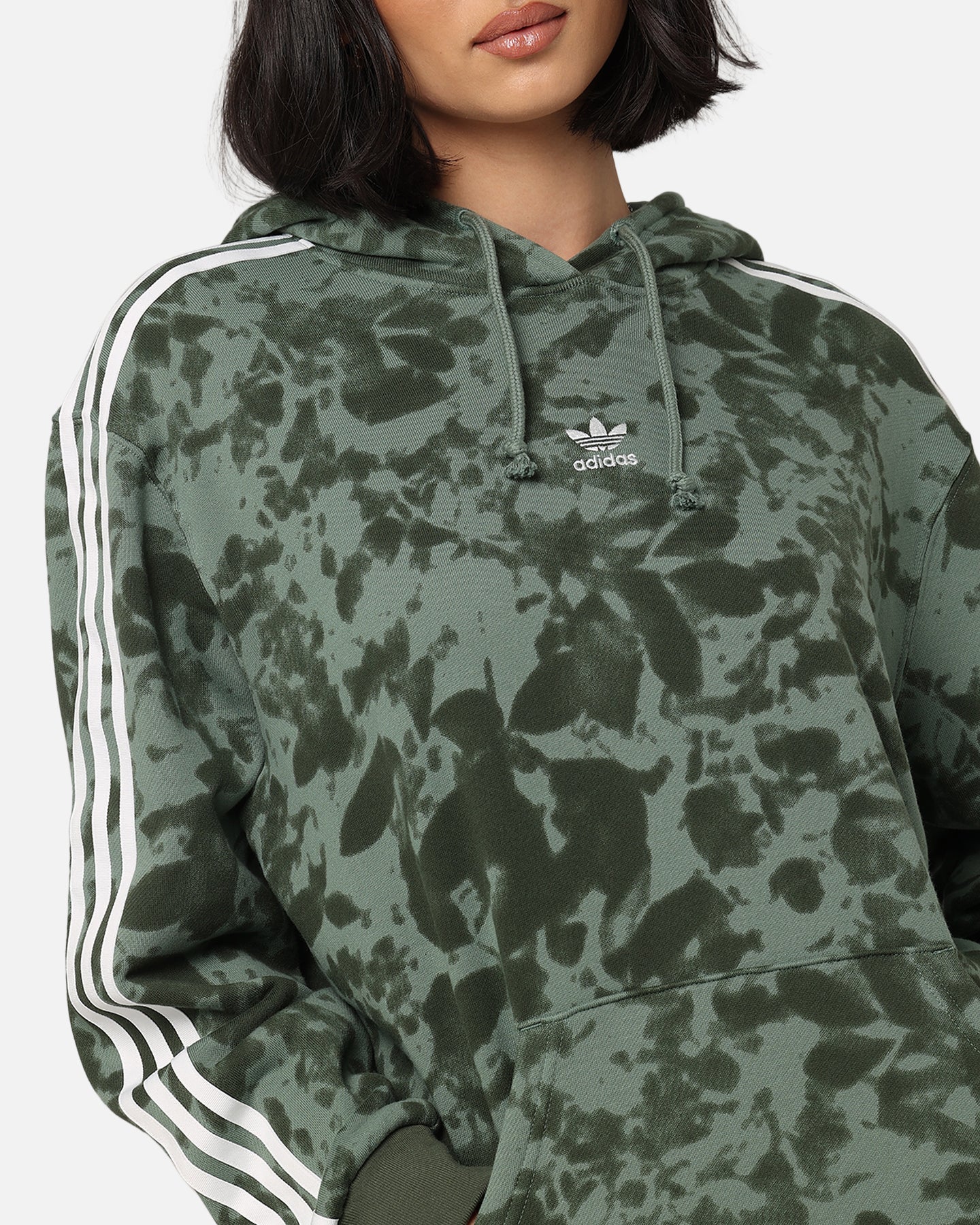 Adidas Women's AOP Hoodie Trace Green - Image 6