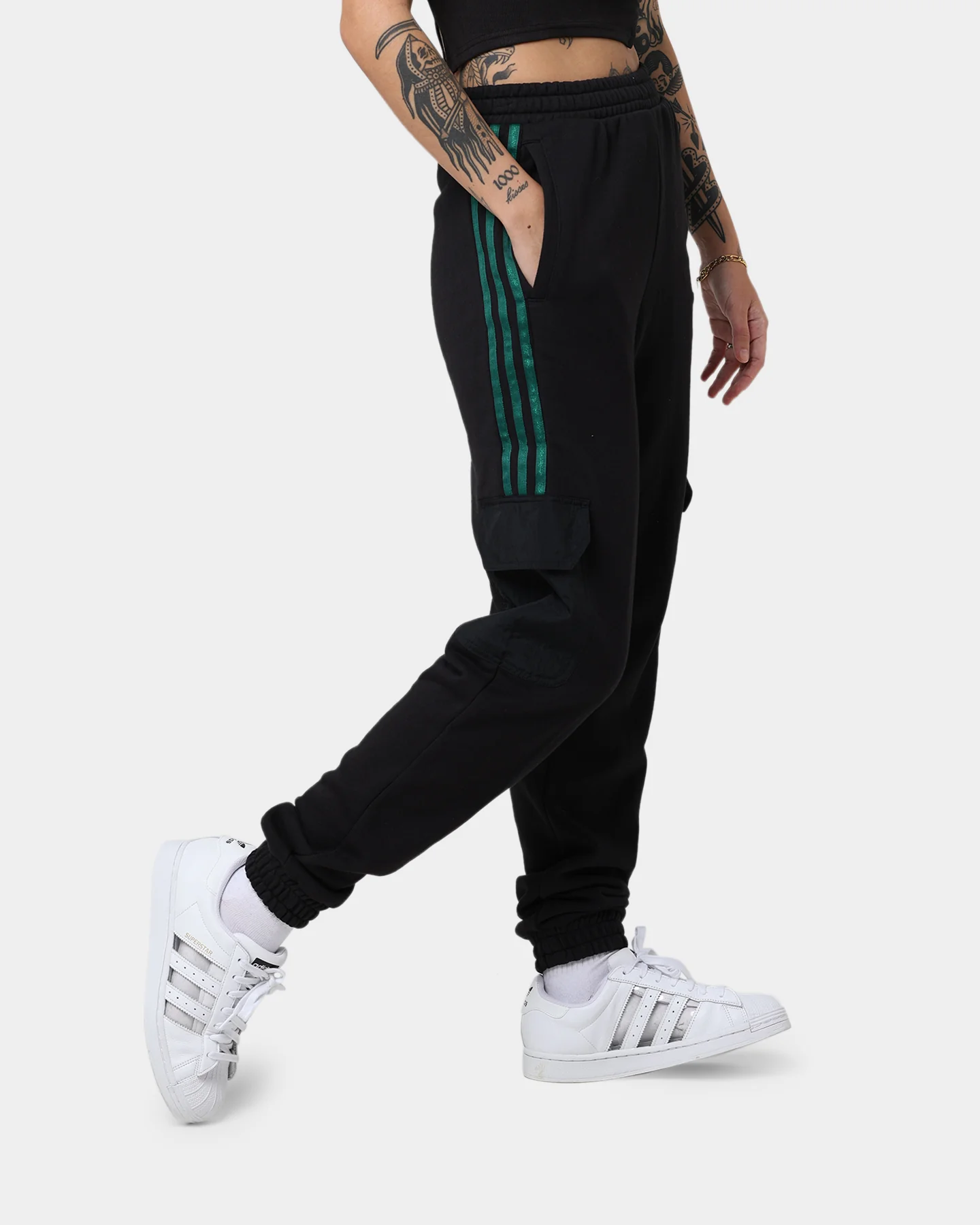 Adidas Women's Cargo Pants Black - Image 5