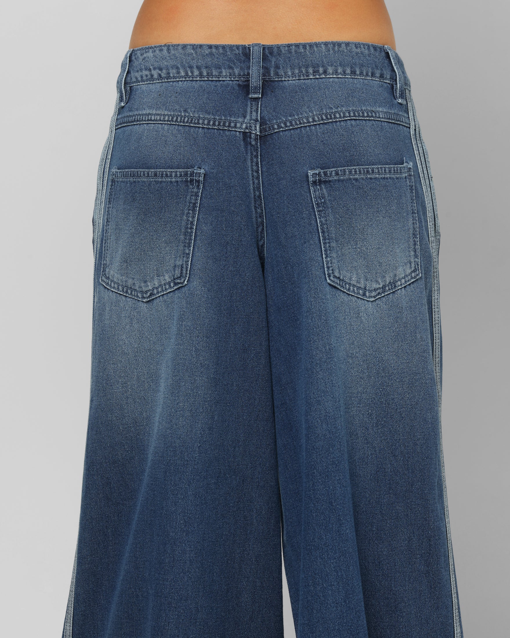 Adidas Women's Denim Wide Pants Indigo Denim - Image 8