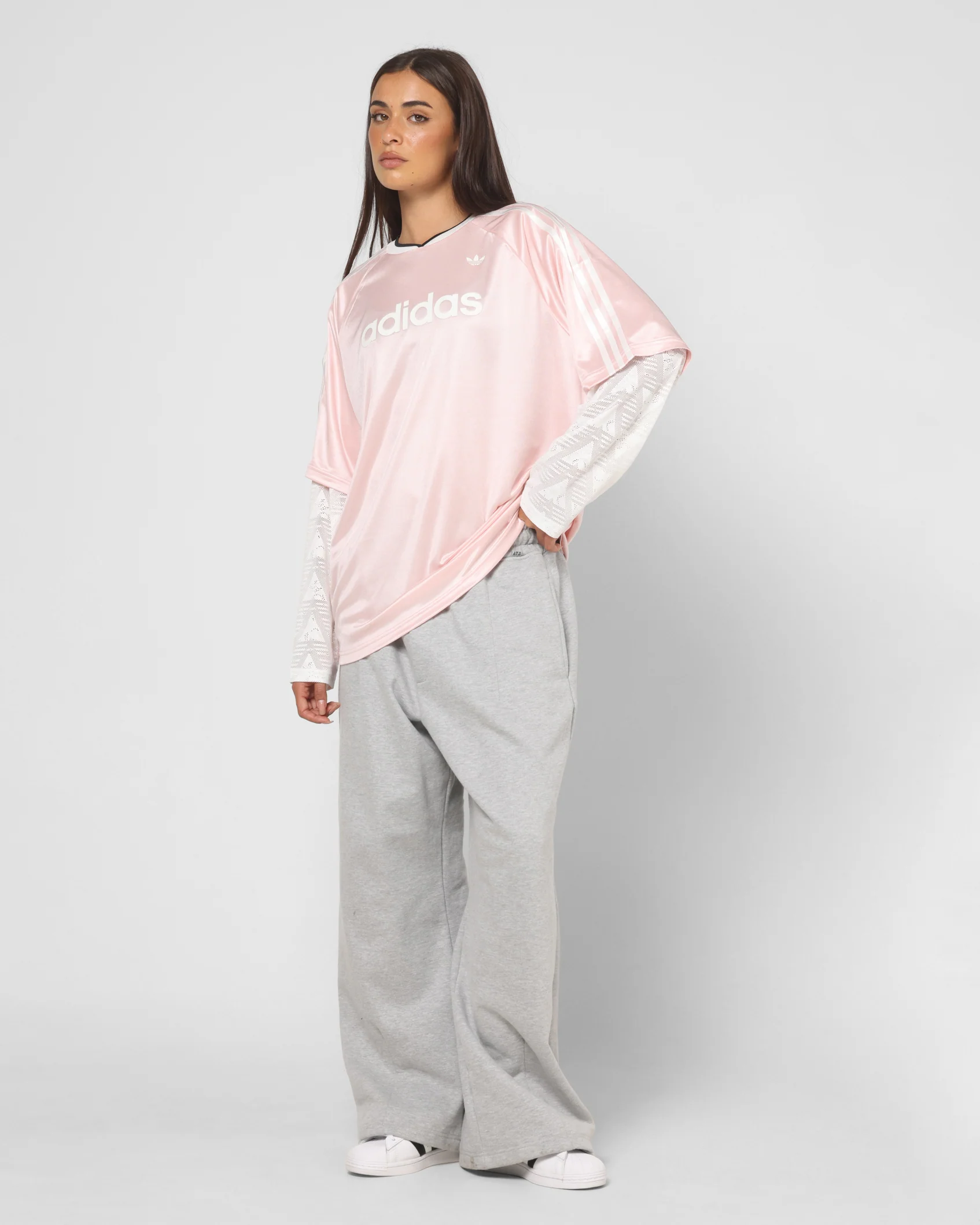 Adidas Women's Lace Long Sleeve Jersey Pink - Image 2