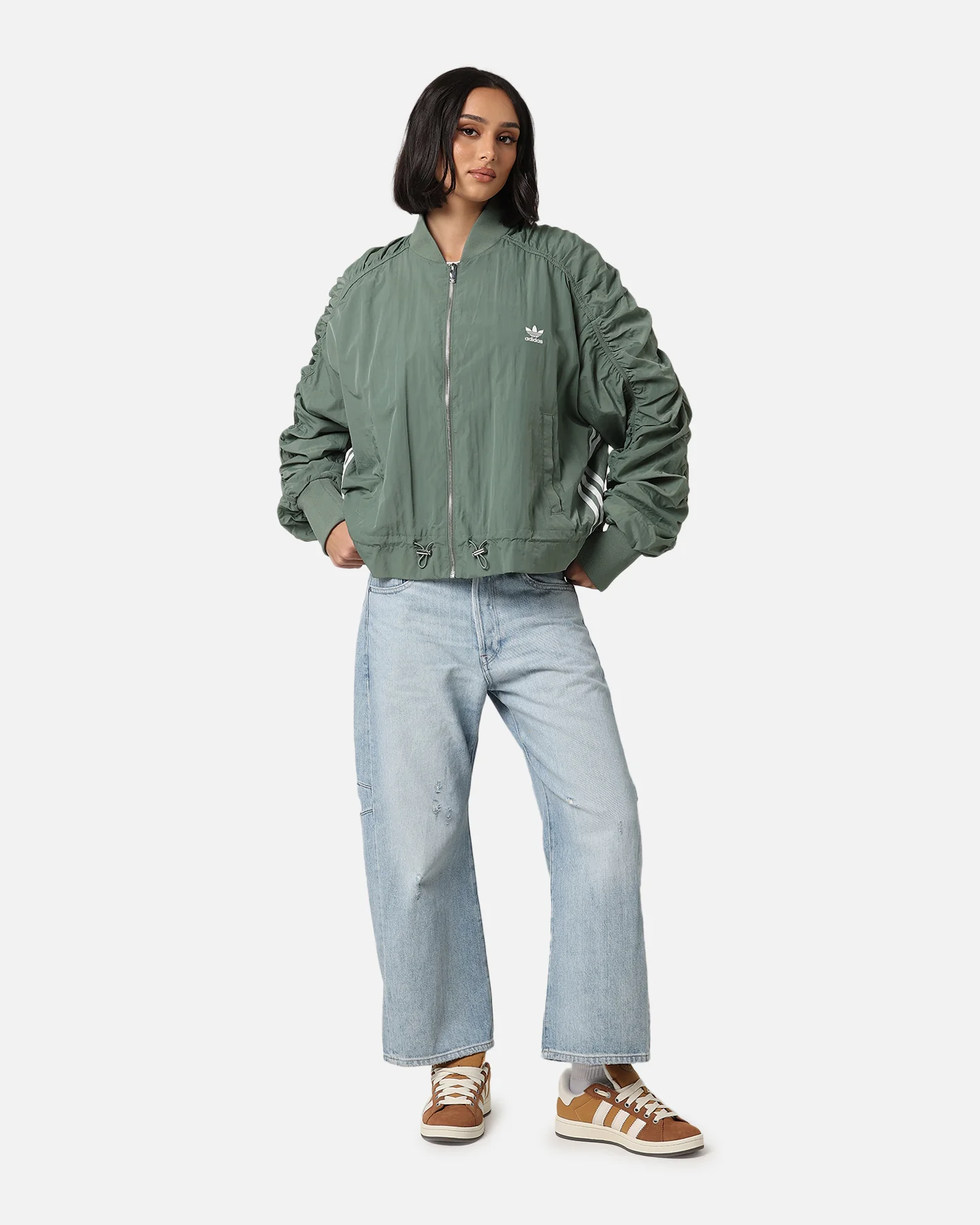 Adidas Women's Light Weight Bomber Jacket Trace Green - Image 2