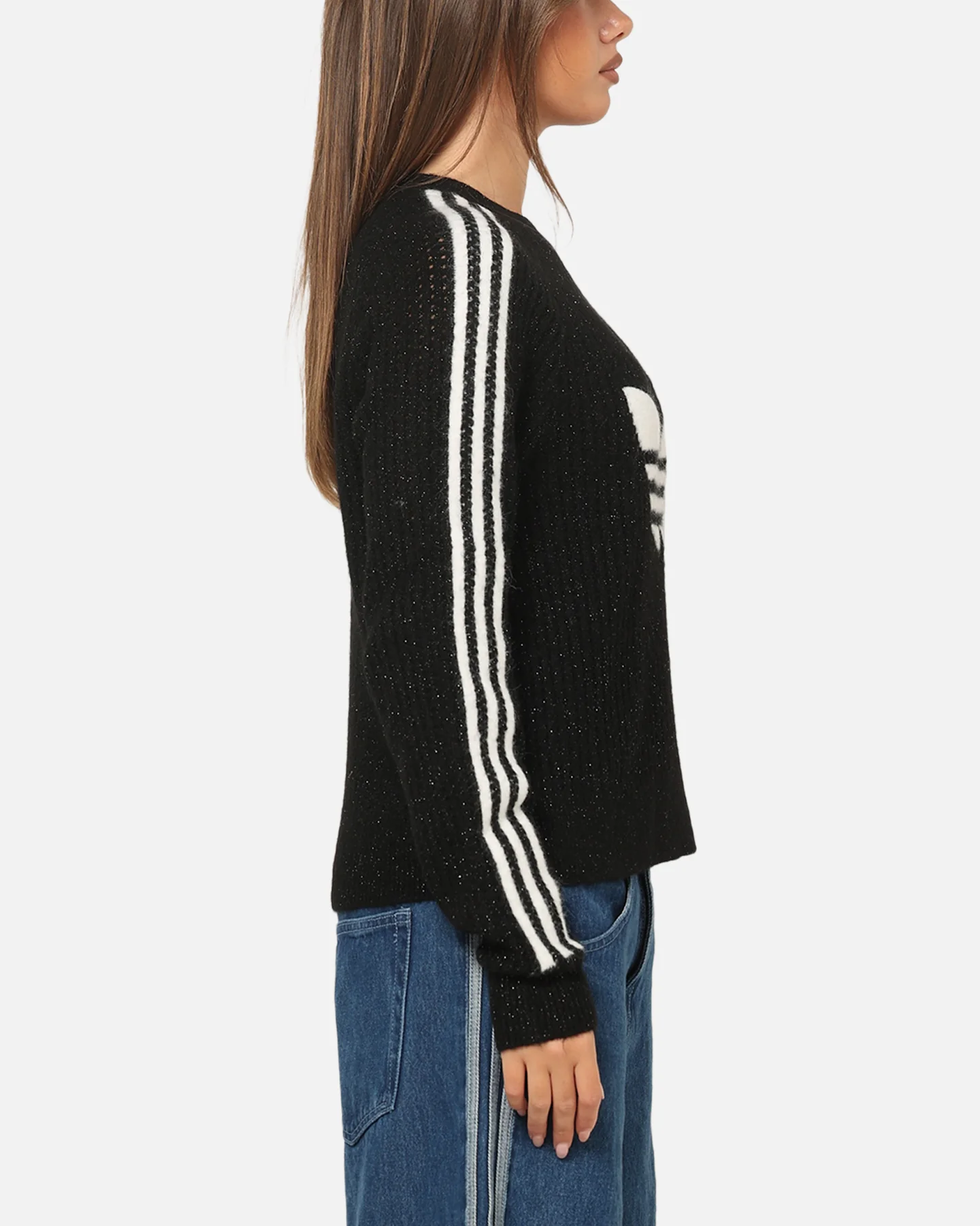 Adidas Women's Originals Knit Crewneck Black - Image 4