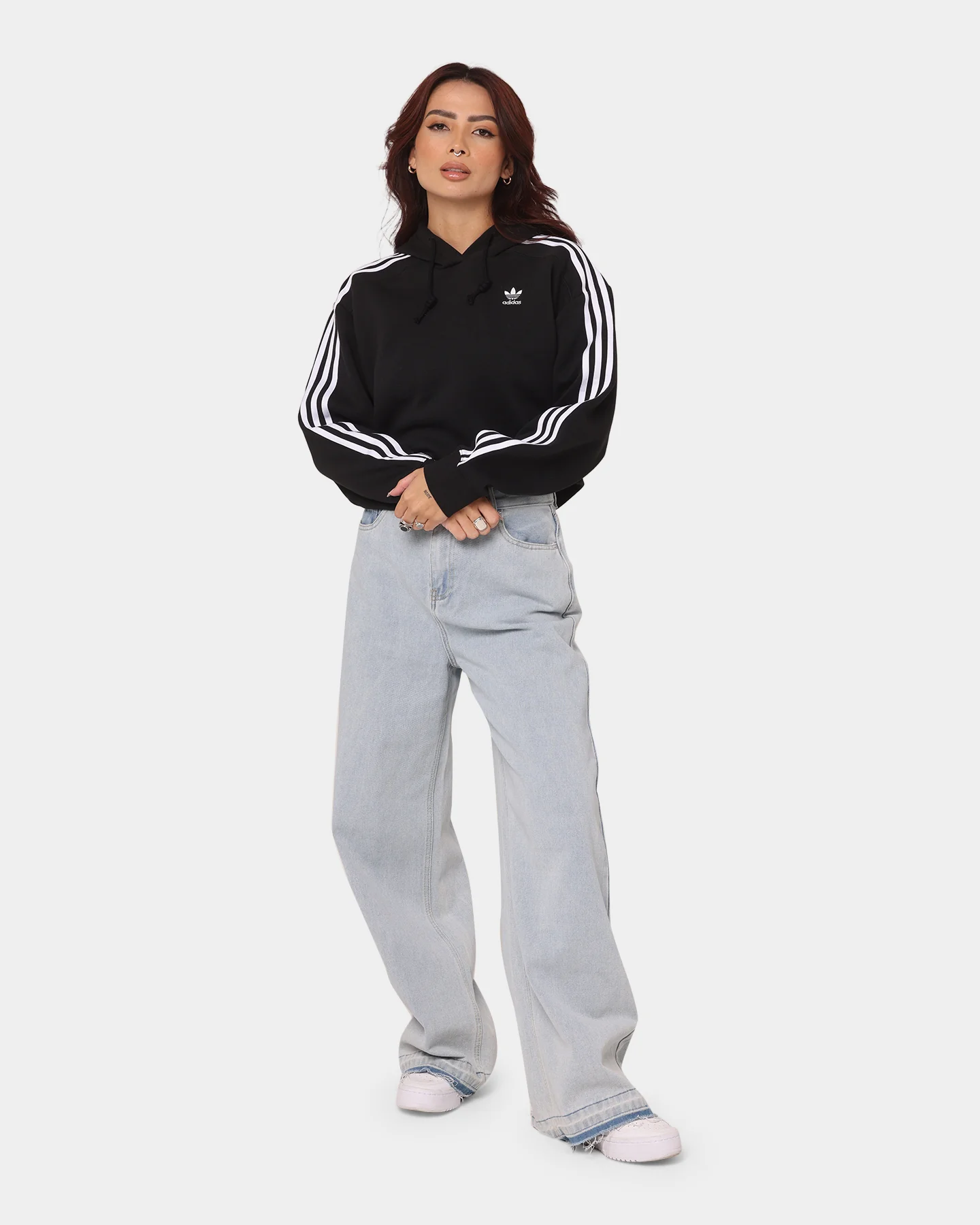 Adidas Women's Short Hoodie Black - Image 2