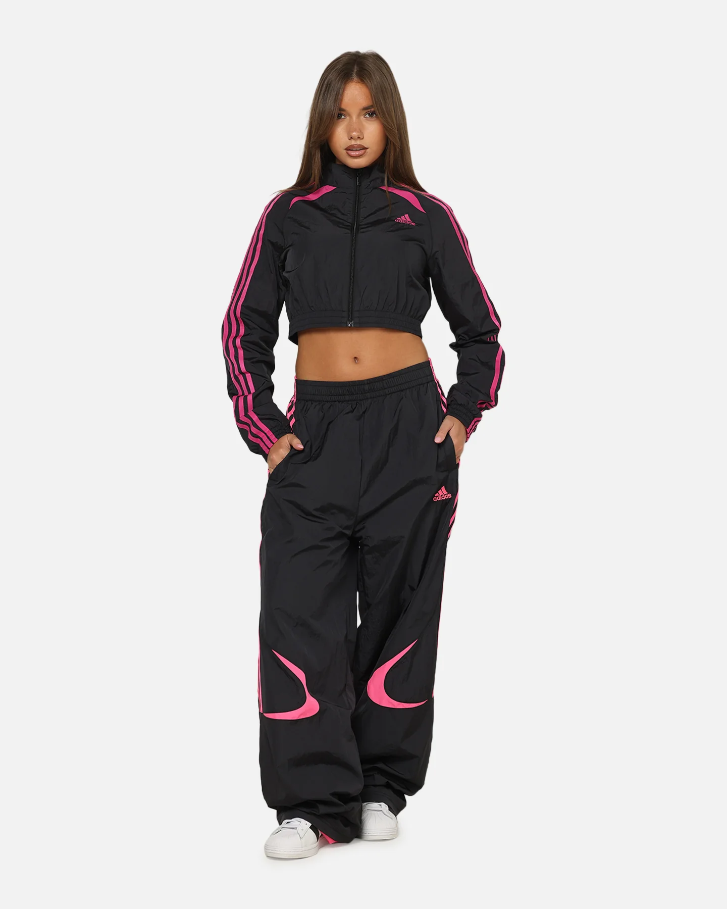 Adidas Women's Teamgeist Track Top Jacket Black/Pink - Image 2