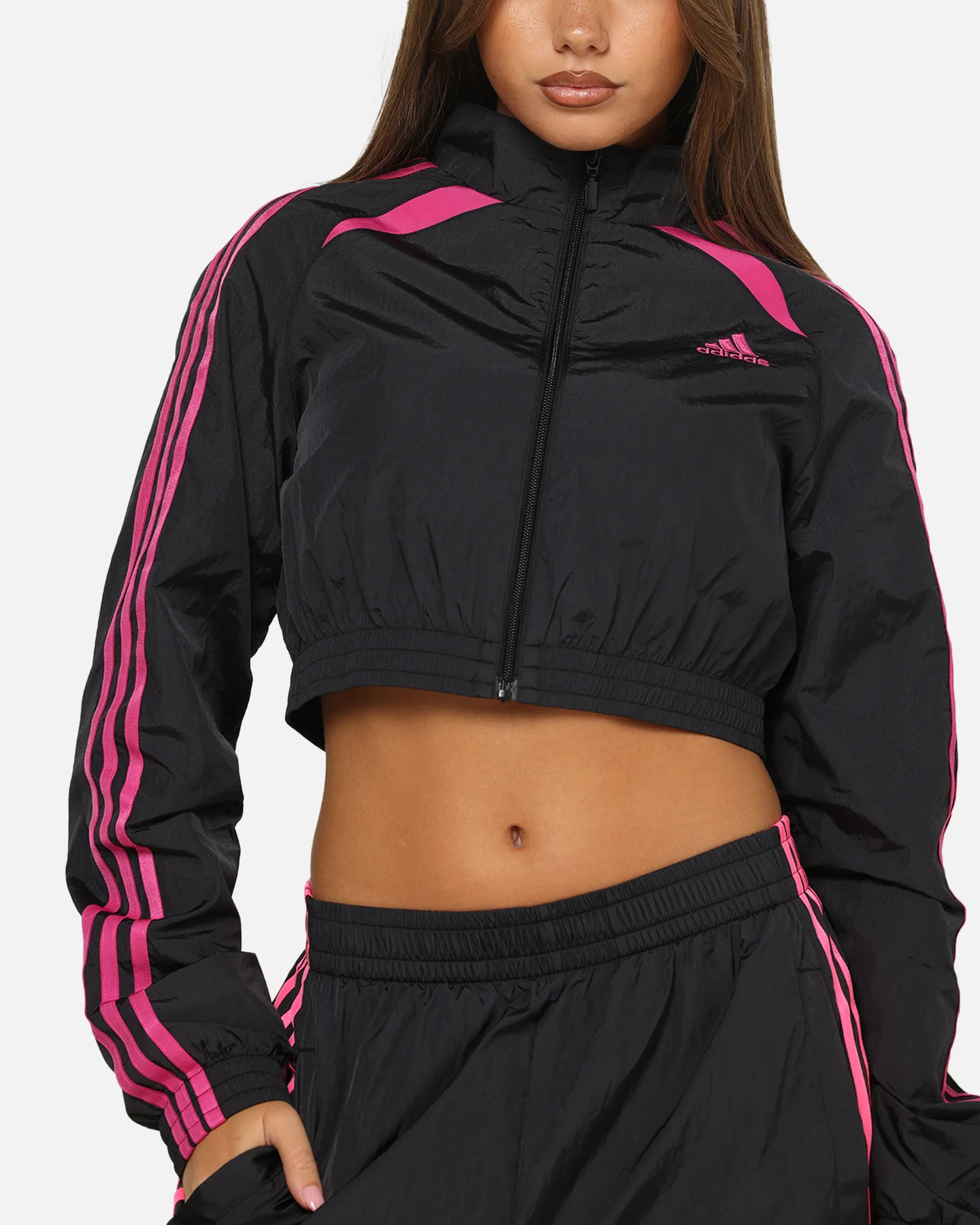 Adidas Women's Teamgeist Track Top Jacket Black/Pink - Image 6