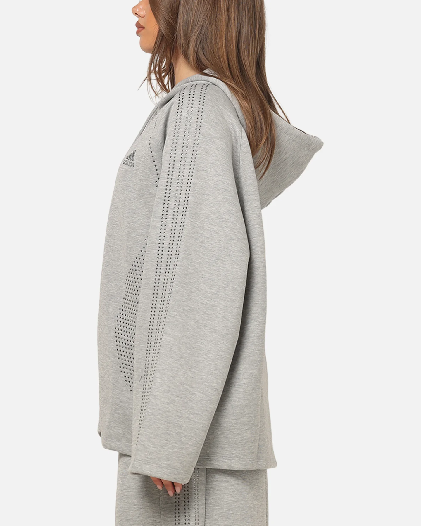 Adidas Women's Teamgeist Rhinestone Track Top Grey Marle - Image 5
