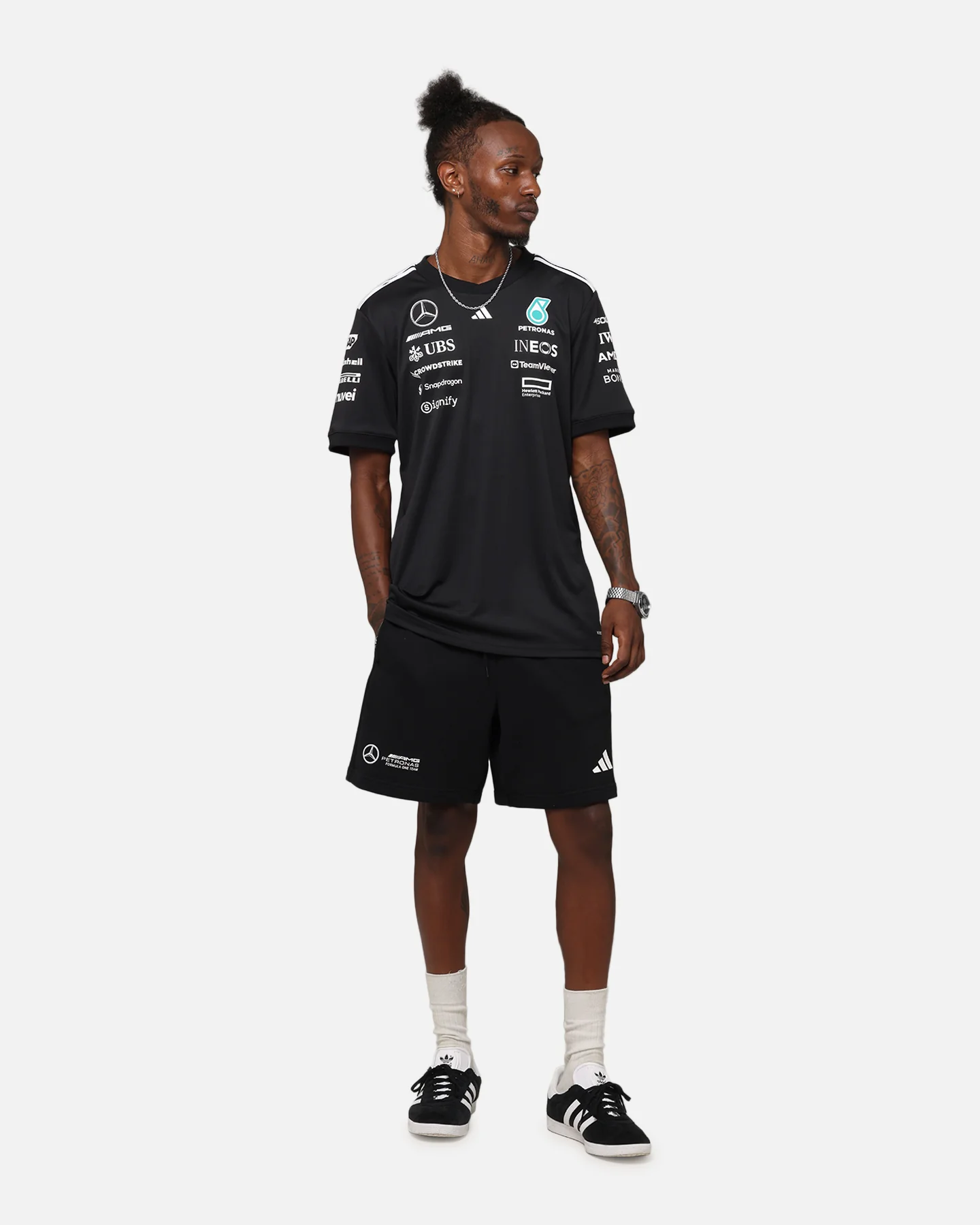 adidas x Mercedes-AMG PETRONAS Formula One F1 2025 Team Driver T-Shirt Black - Image 3