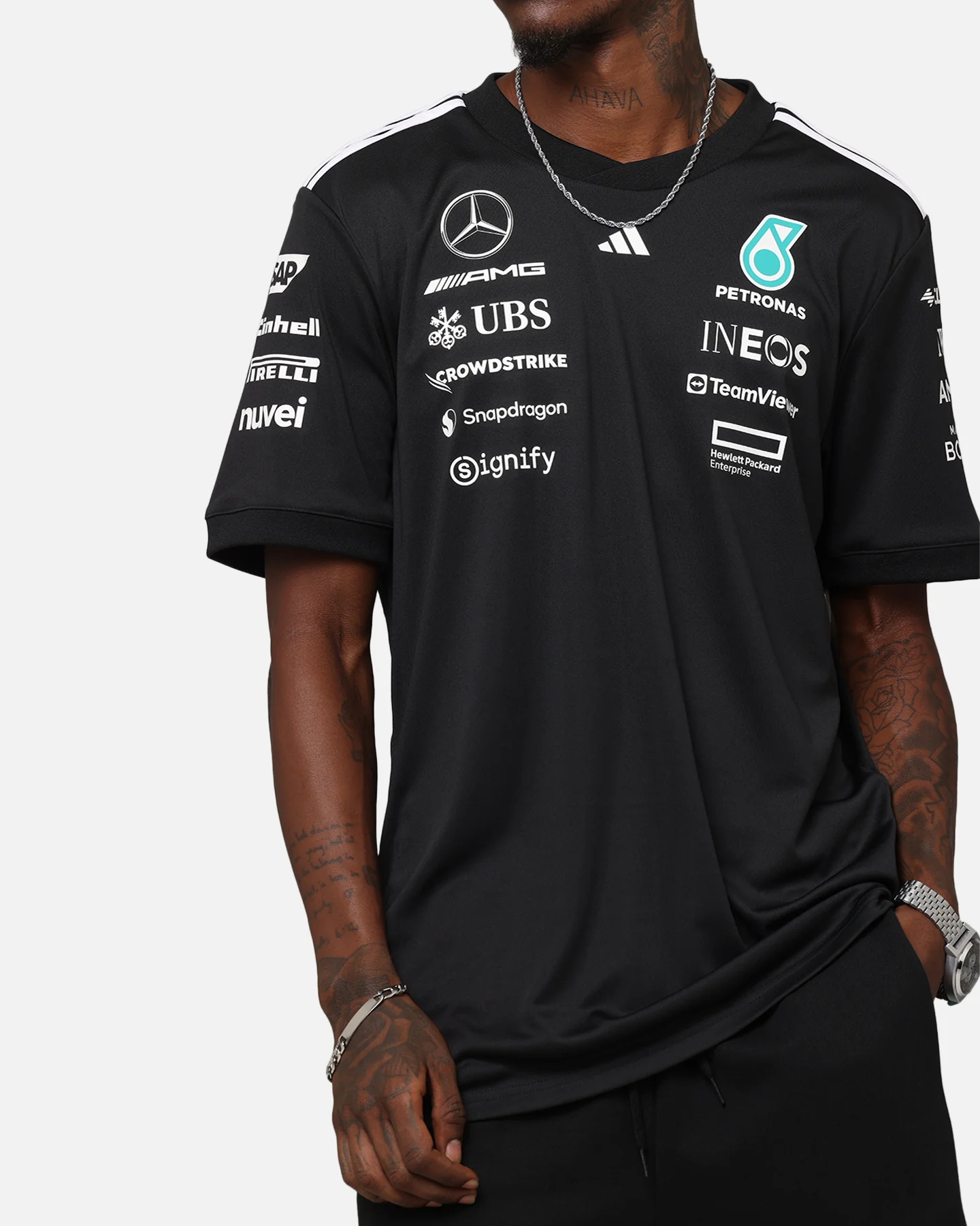 adidas x Mercedes-AMG PETRONAS Formula One F1 2025 Team Driver T-Shirt Black - Image 7