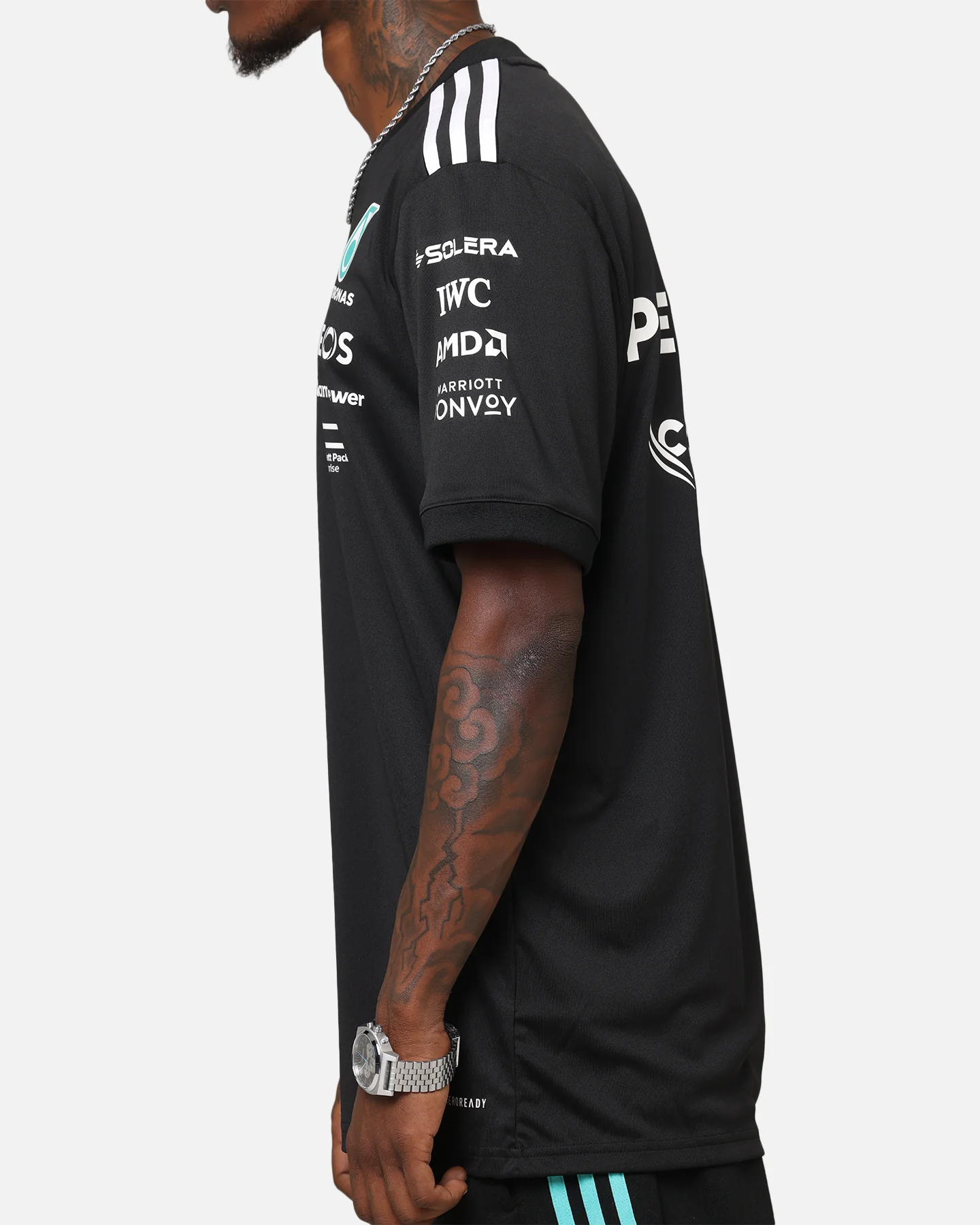 adidas x Mercedes-AMG PETRONAS Formula One F1 2025 Team Driver T-Shirt Black - Image 9