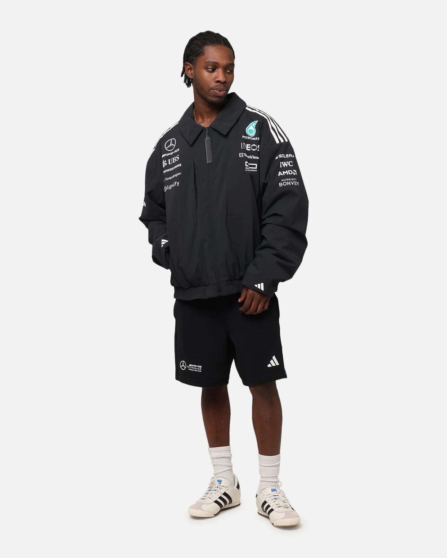 adidas x Mercedes-AMG PETRONAS Formula One F1 2025 Team Jacket Black/White - Image 3