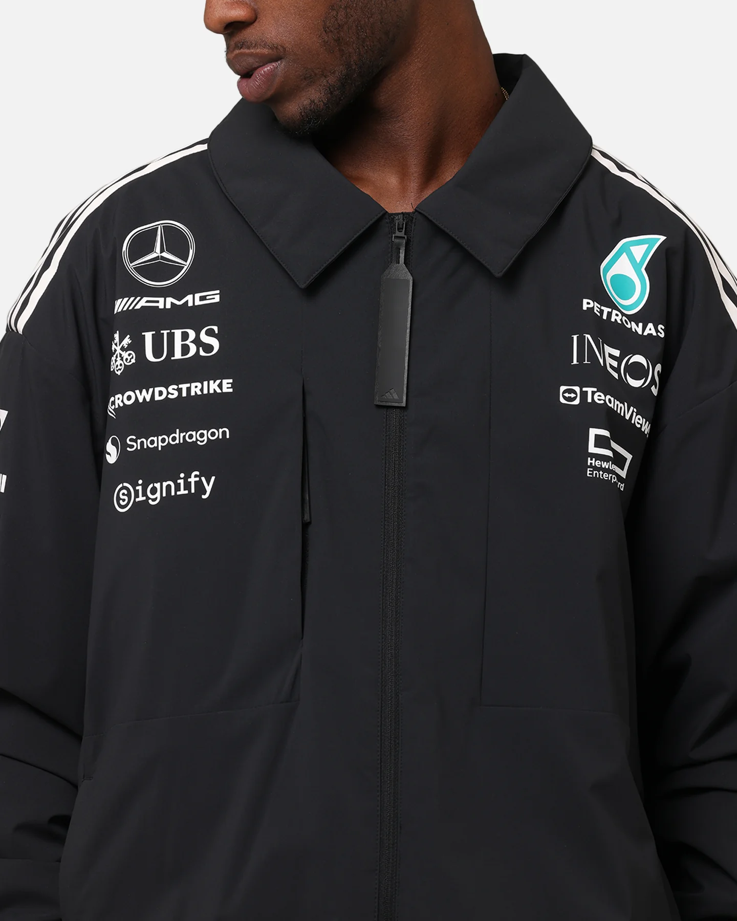 adidas x Mercedes-AMG PETRONAS Formula One F1 2025 Team Jacket Black/White - Image 7