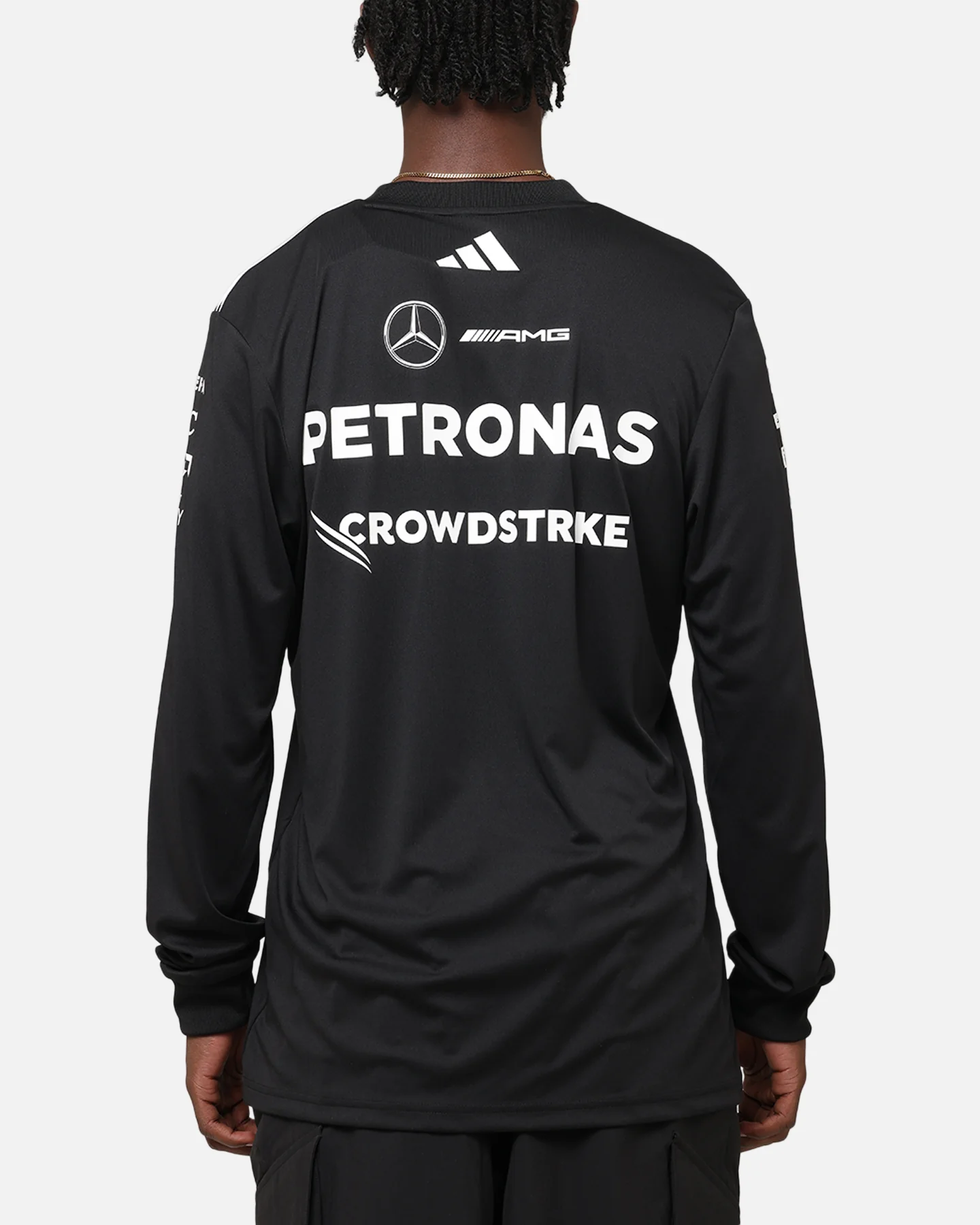 adidas x Mercedes-AMG PETRONAS Formula One F1 2025 Team Long Sleeve Driver T-Shirt Black - Image 2