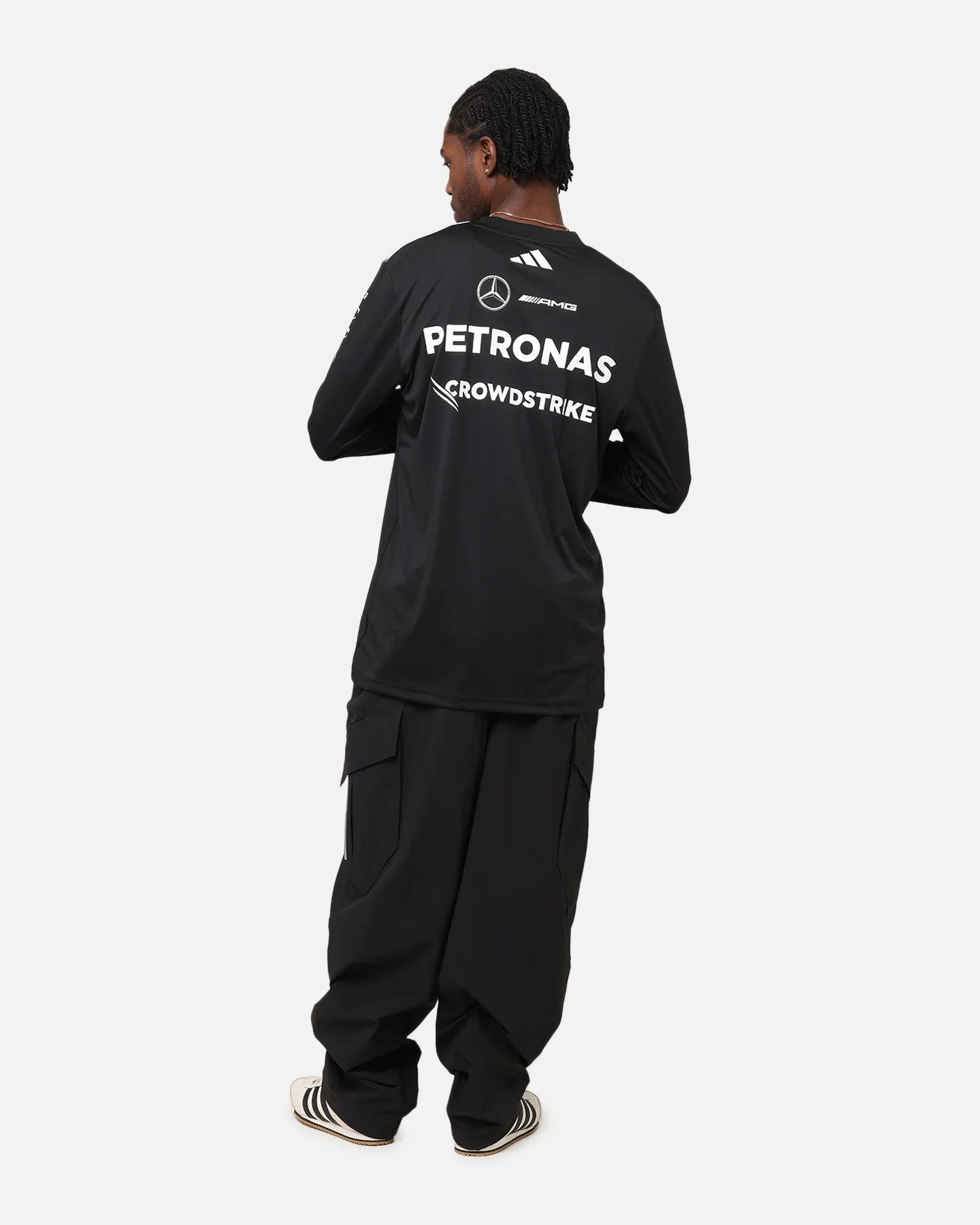 adidas x Mercedes-AMG PETRONAS Formula One F1 2025 Team Long Sleeve Driver T-Shirt Black - Image 4