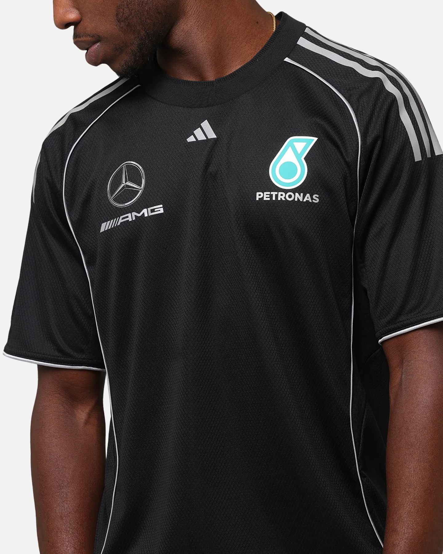 adidas x Mercedes-AMG PETRONAS Formula One F1 DNA T-Shirt Black/Silver - Image 7
