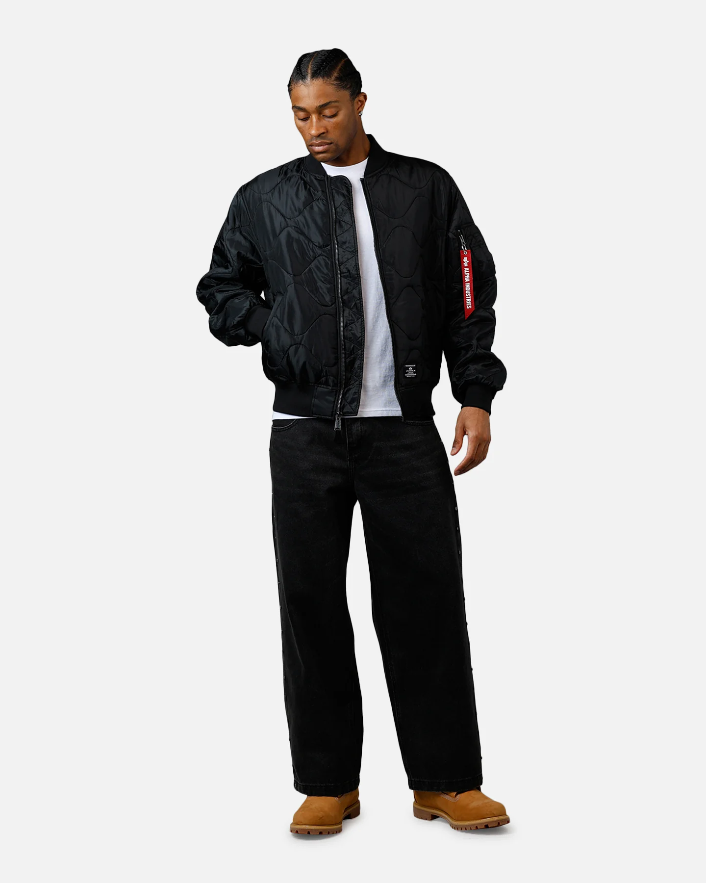 Alpha Industries L-2B Quilted Flight Jacket Black - Image 3
