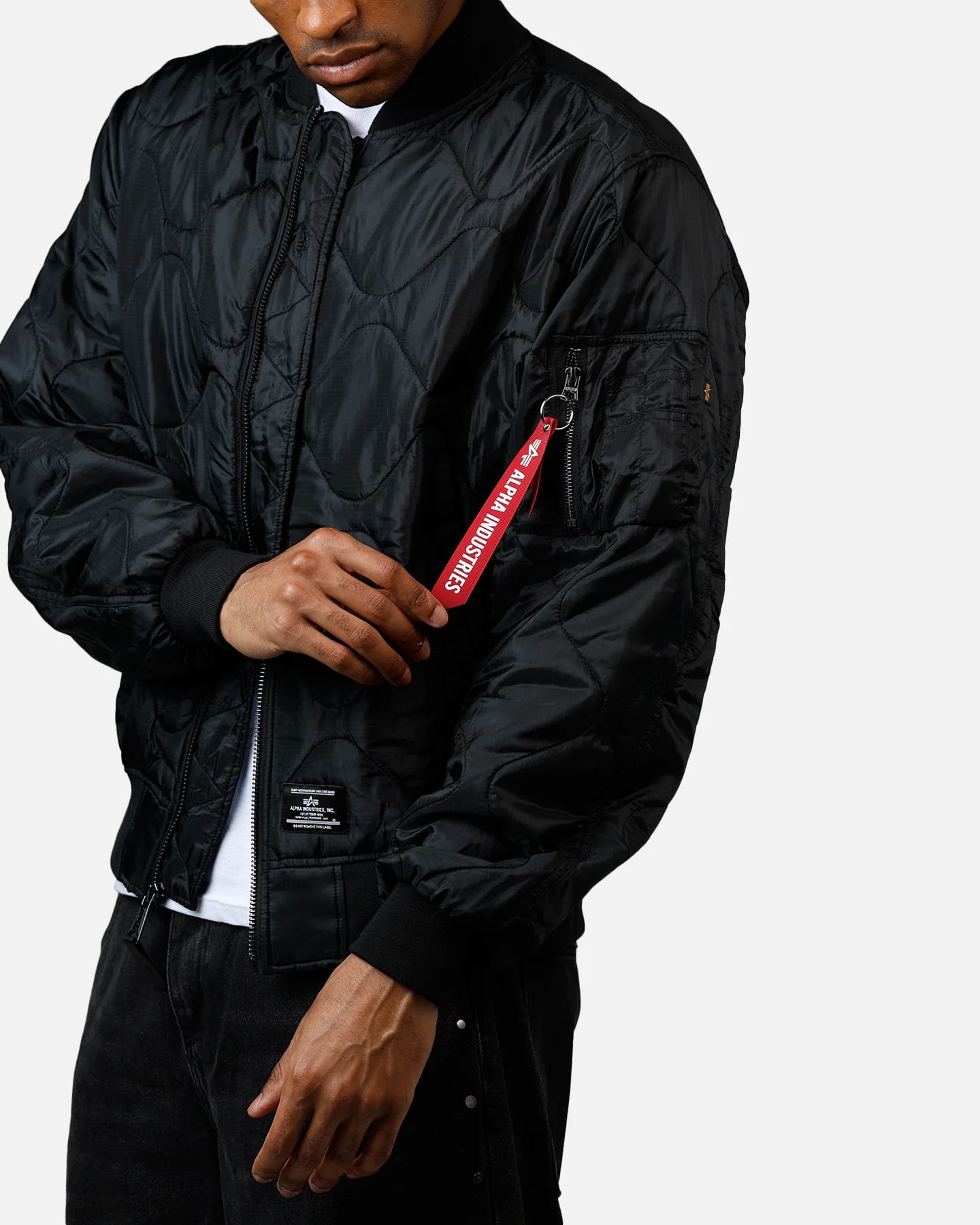 Alpha Industries L-2B Quilted Flight Jacket Black - Image 6
