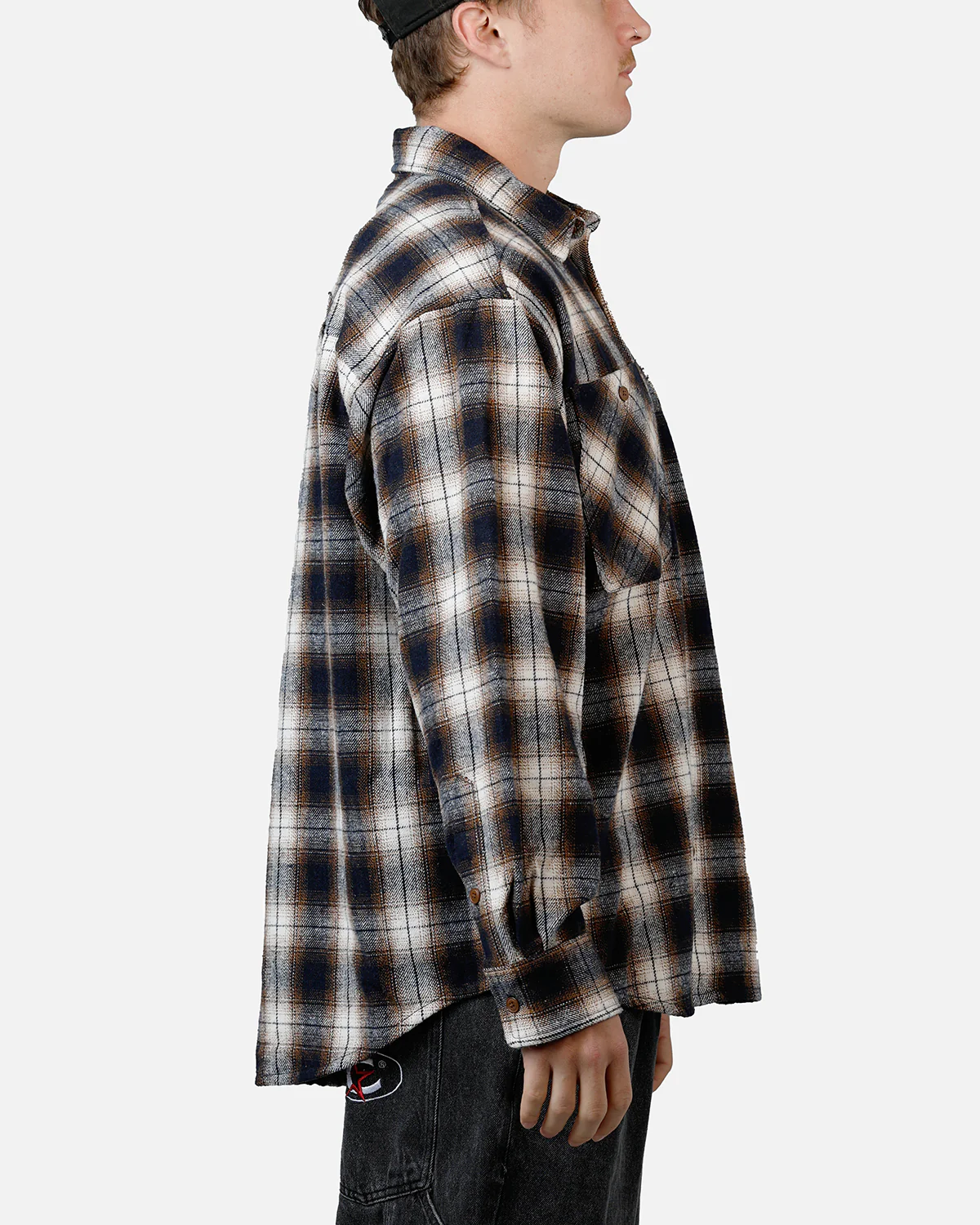 Alpha Industries Unfrm Flannel Button Up Shirt Rust - Image 4
