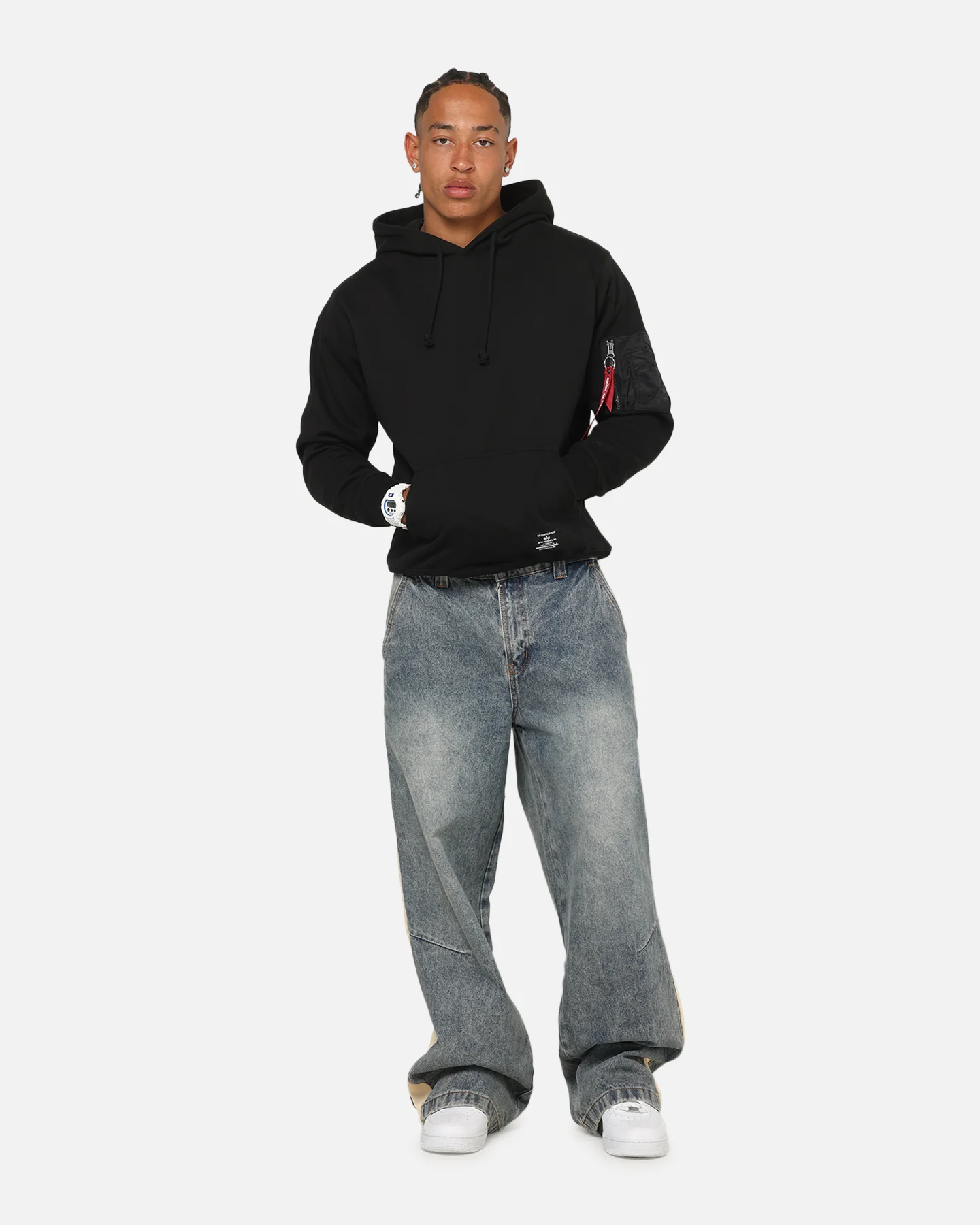 Alpha Industries Utility Pocket Hoodie Black - Image 2