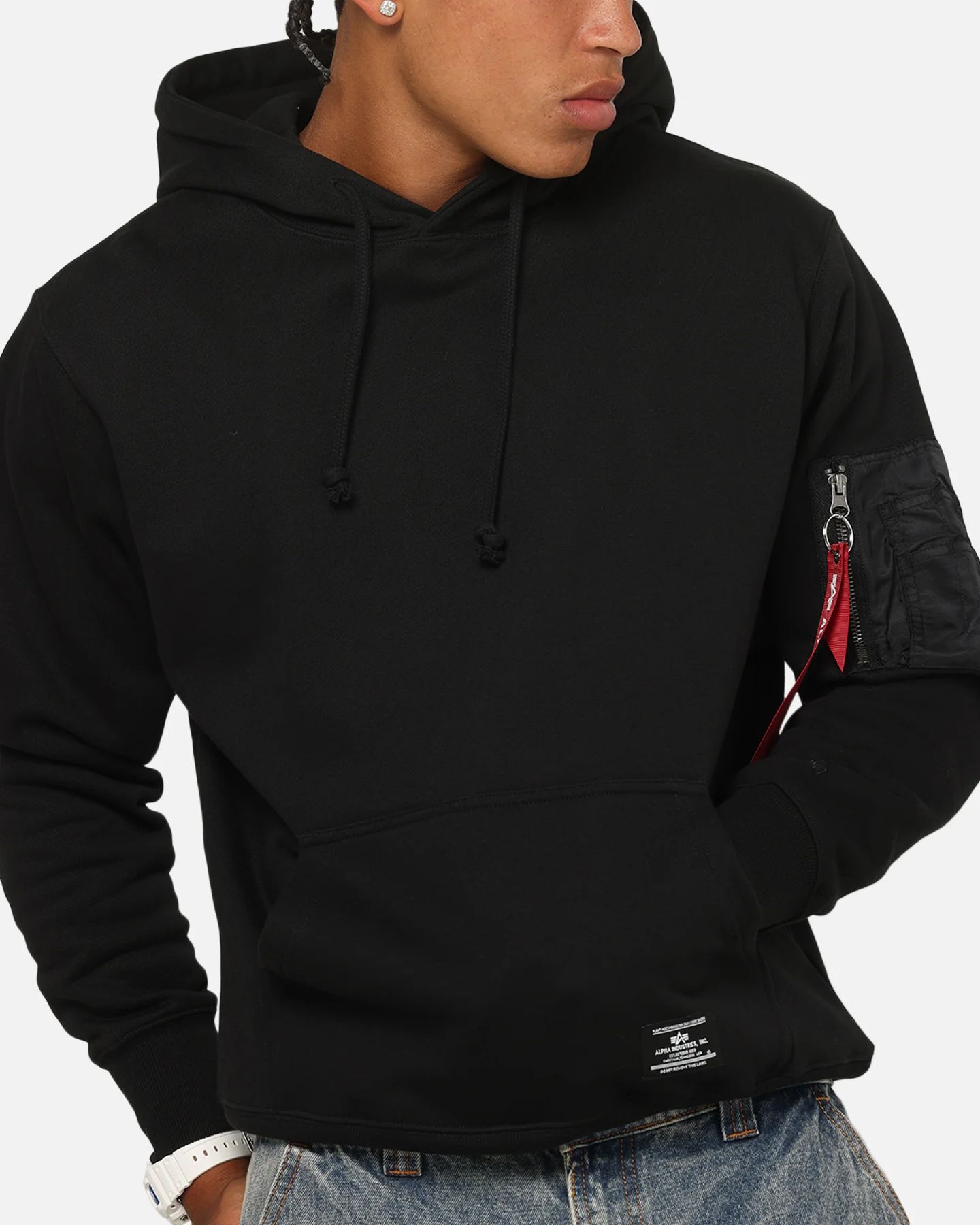 Alpha Industries Utility Pocket Hoodie Black - Image 6