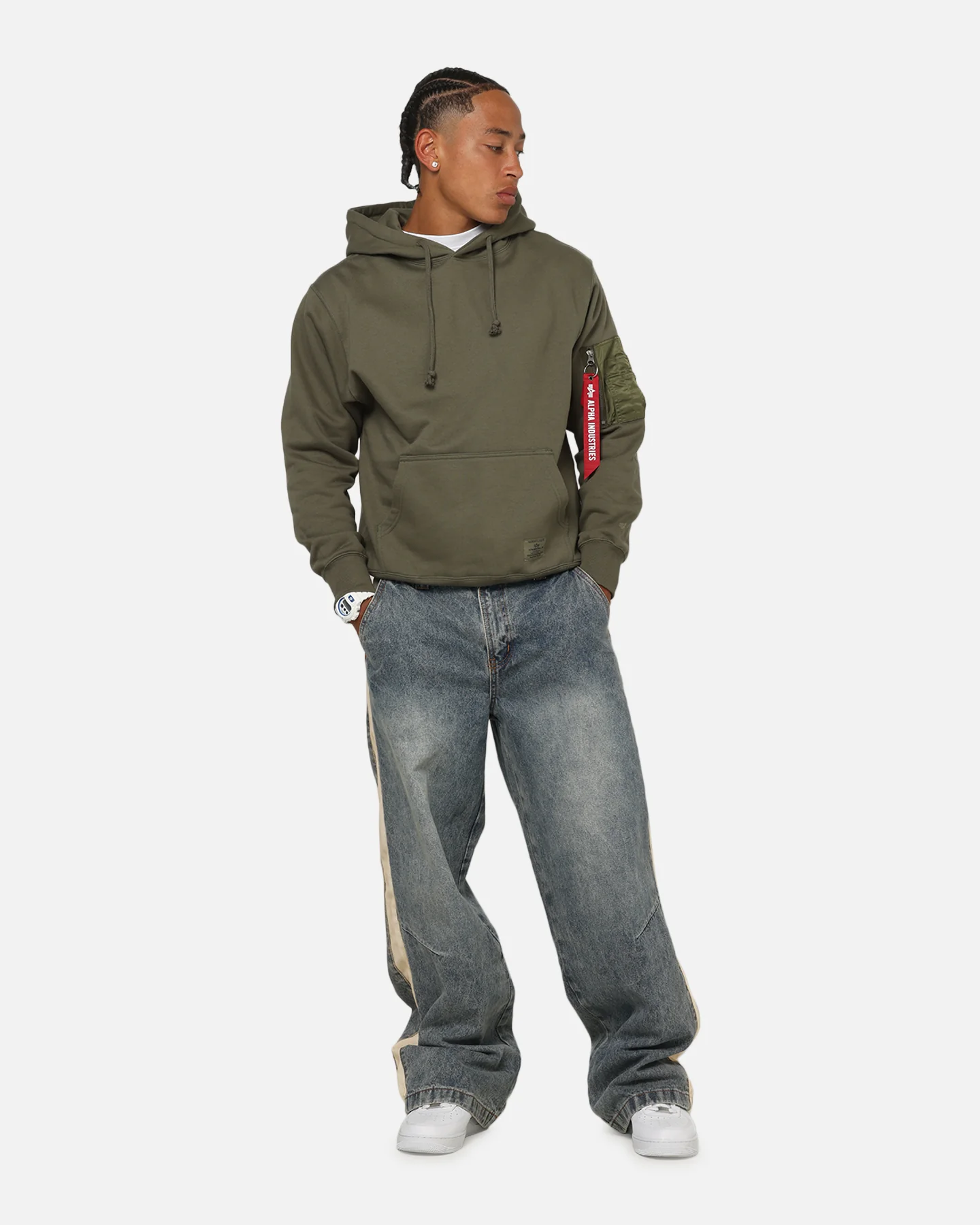 Alpha Industries Utility Pocket Hoodie Green - Image 2