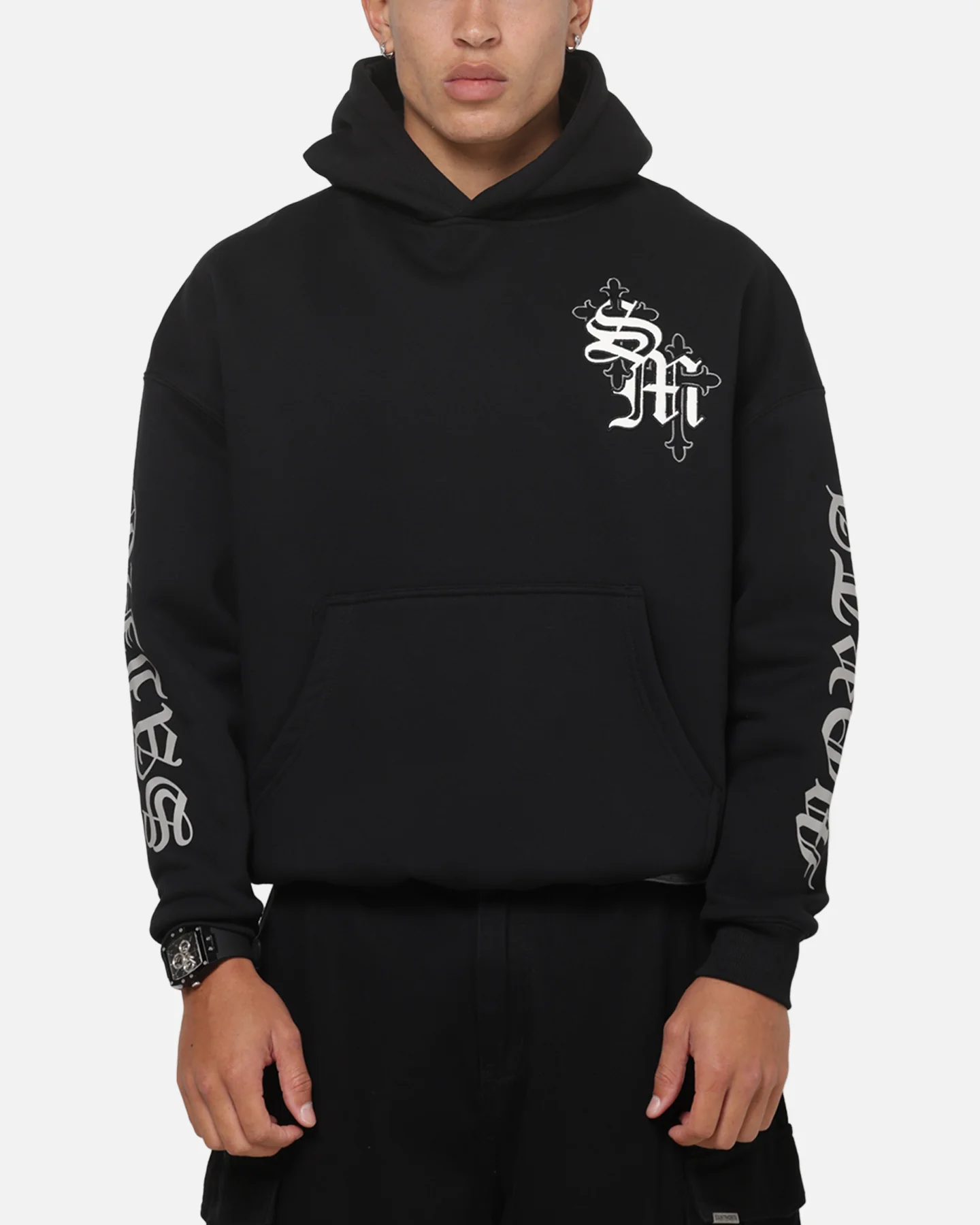 Saint Morta Alter Boxy Hoodie Black - Image 2