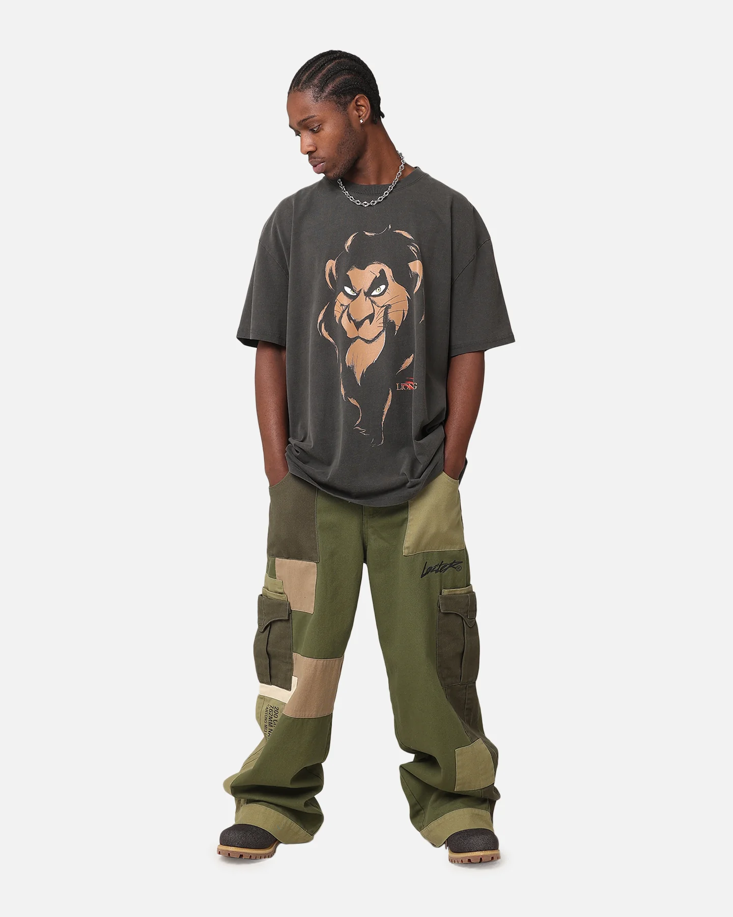 American Thrift Disney The Lion King Scar Heavy T-Shirt Black Wash - Image 3