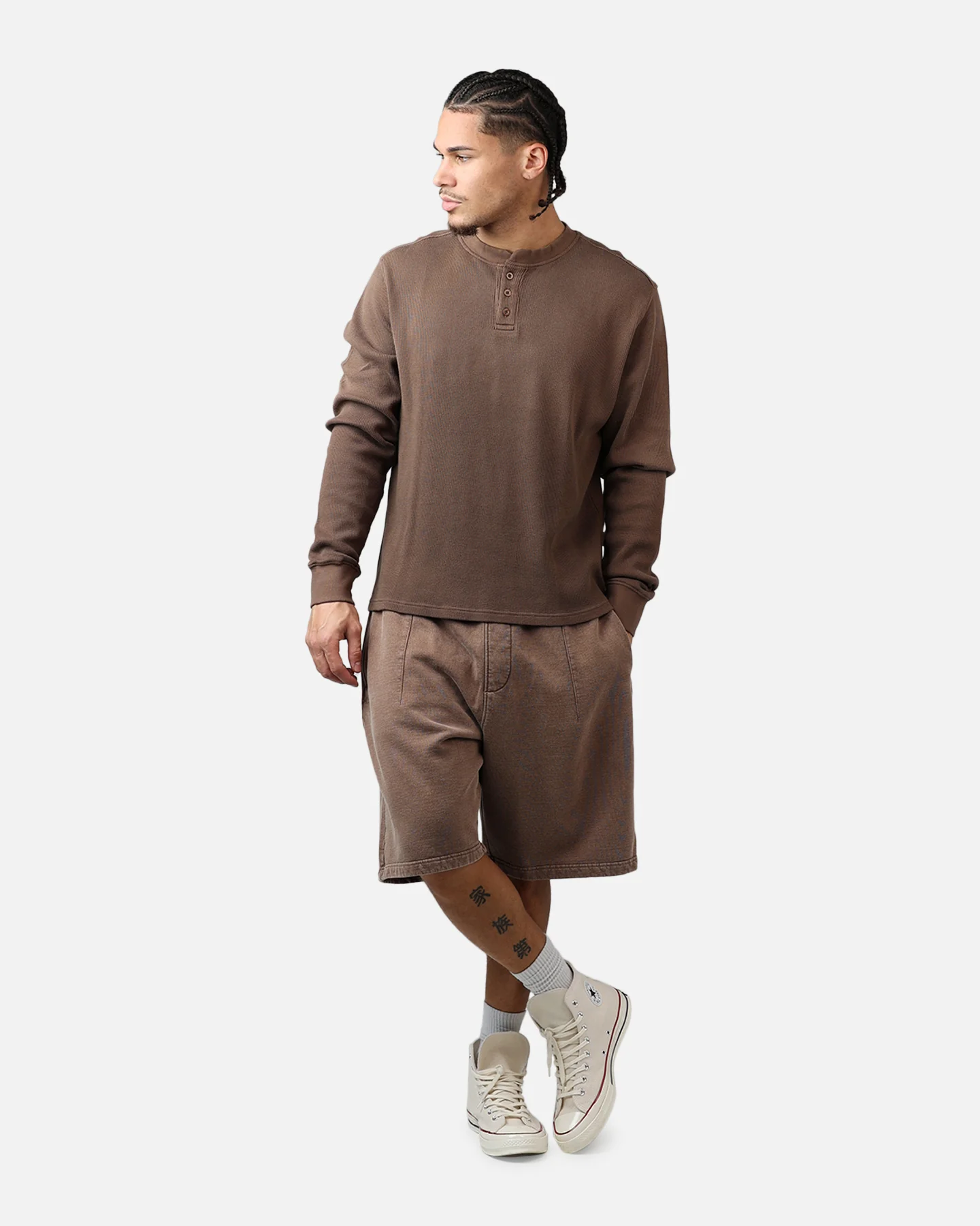 American Thrift Fleece Shorts Washed Brown - Image 2