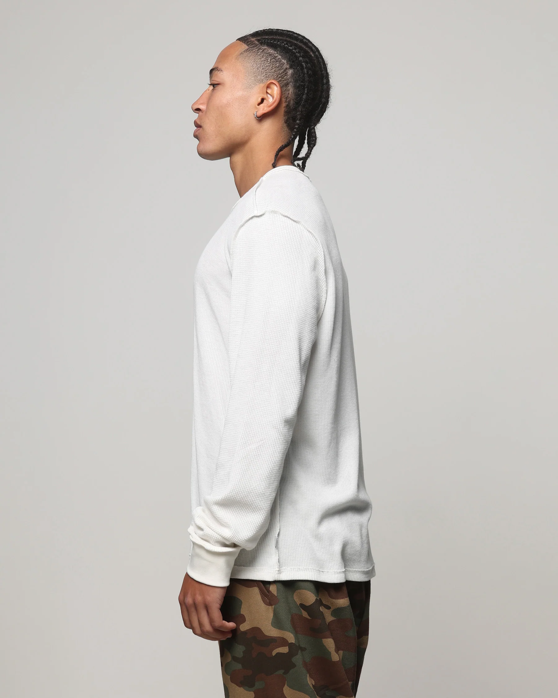 American Thrift Long Sleeve Thermal T-Shirt Off White - Image 7