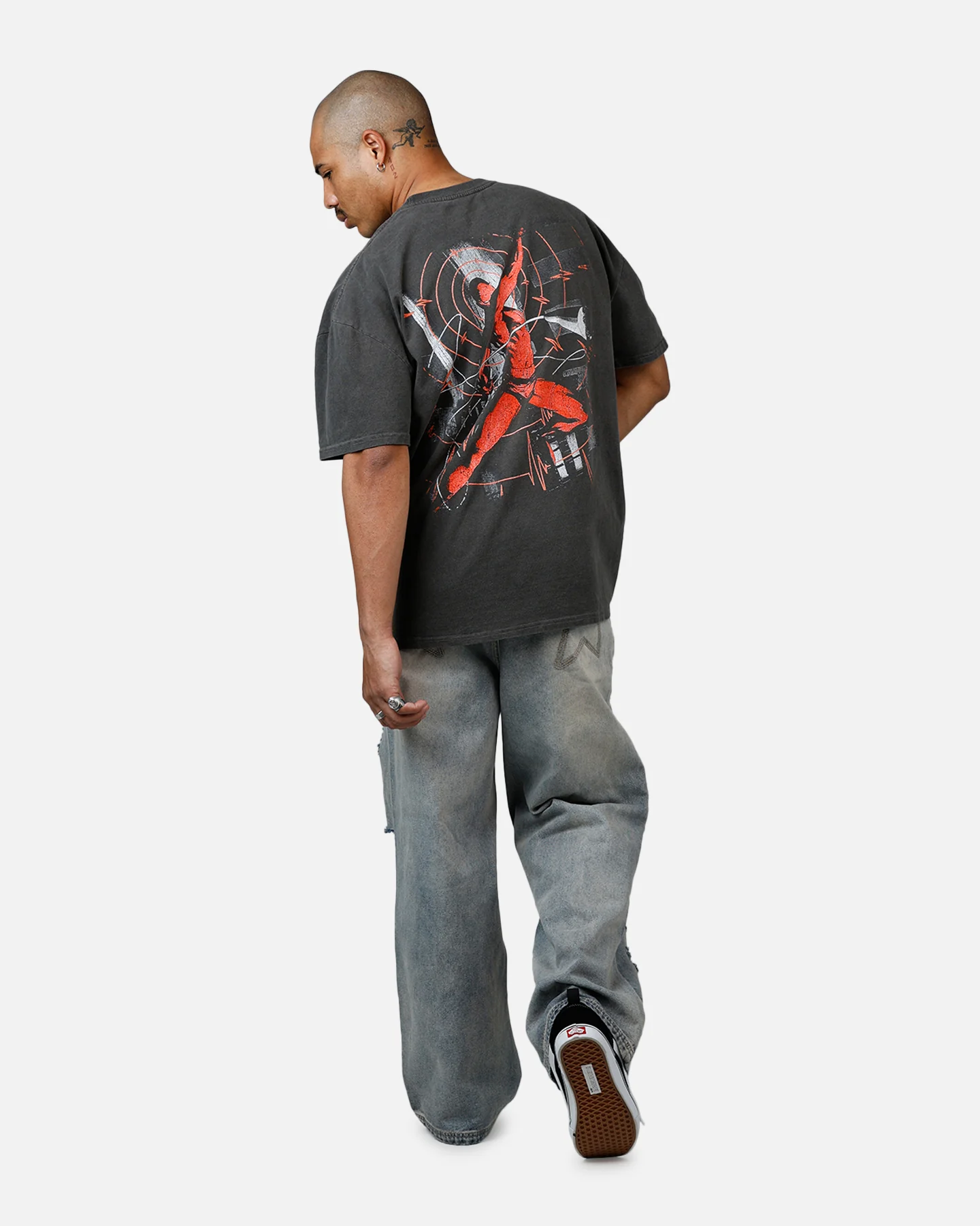 American Thrift Marvel Daredevil Face Heavyweight T-Shirt Black Wash - Image 6