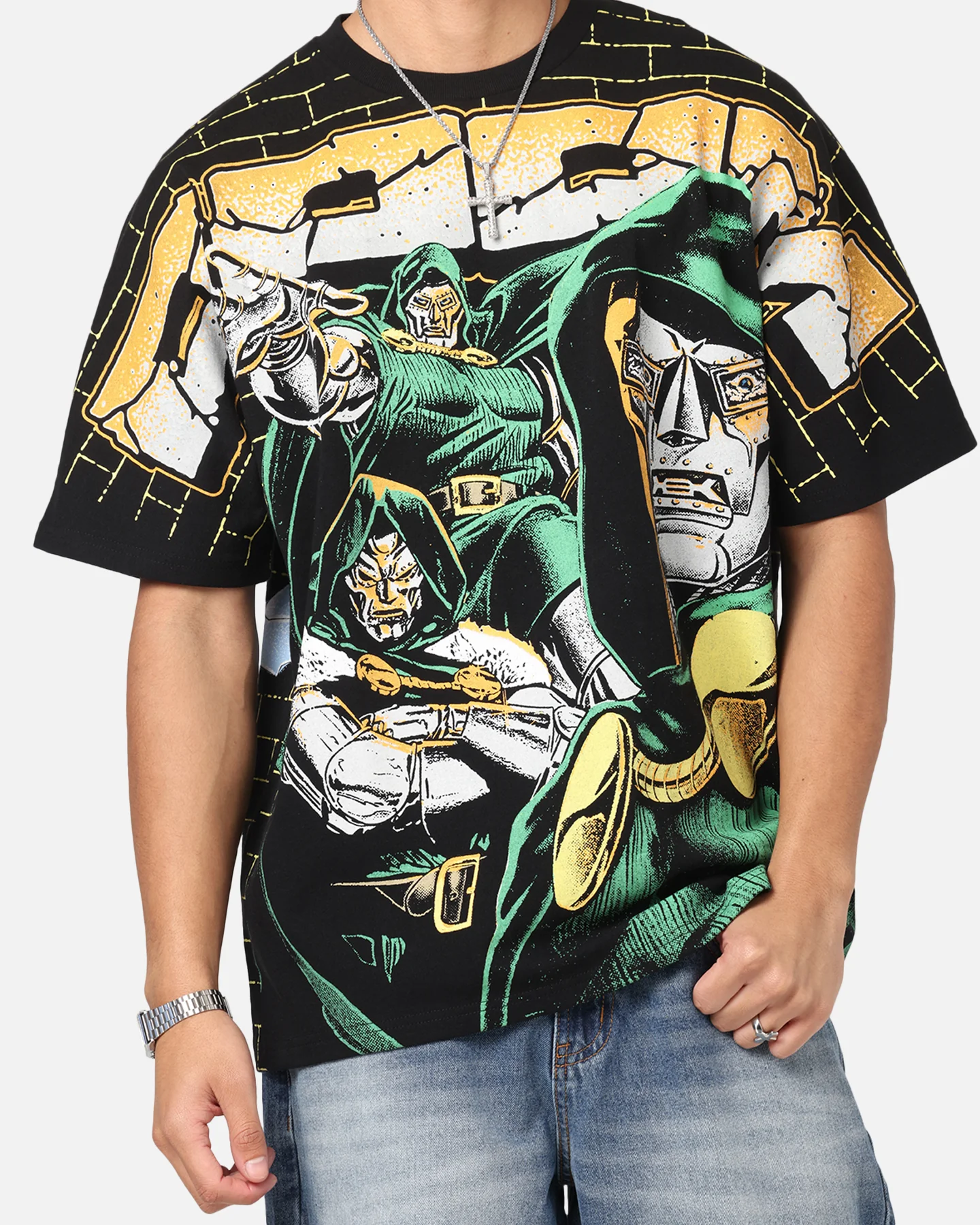 73Studio Marvel Doctor Doom All Over Print T-Shirt Black - Image 7