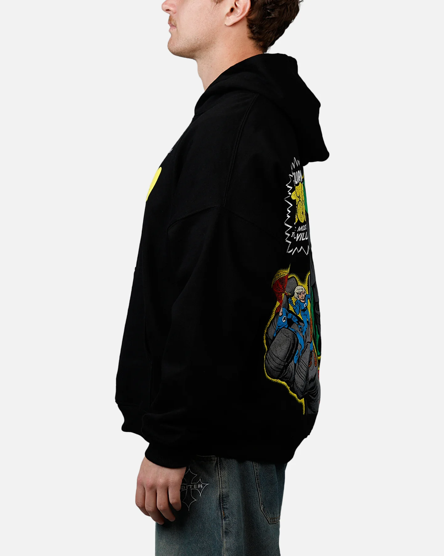 American Thrift Marvel Fantastic Four Doctor Doom Villain Premium Hoodie Black - Image 5