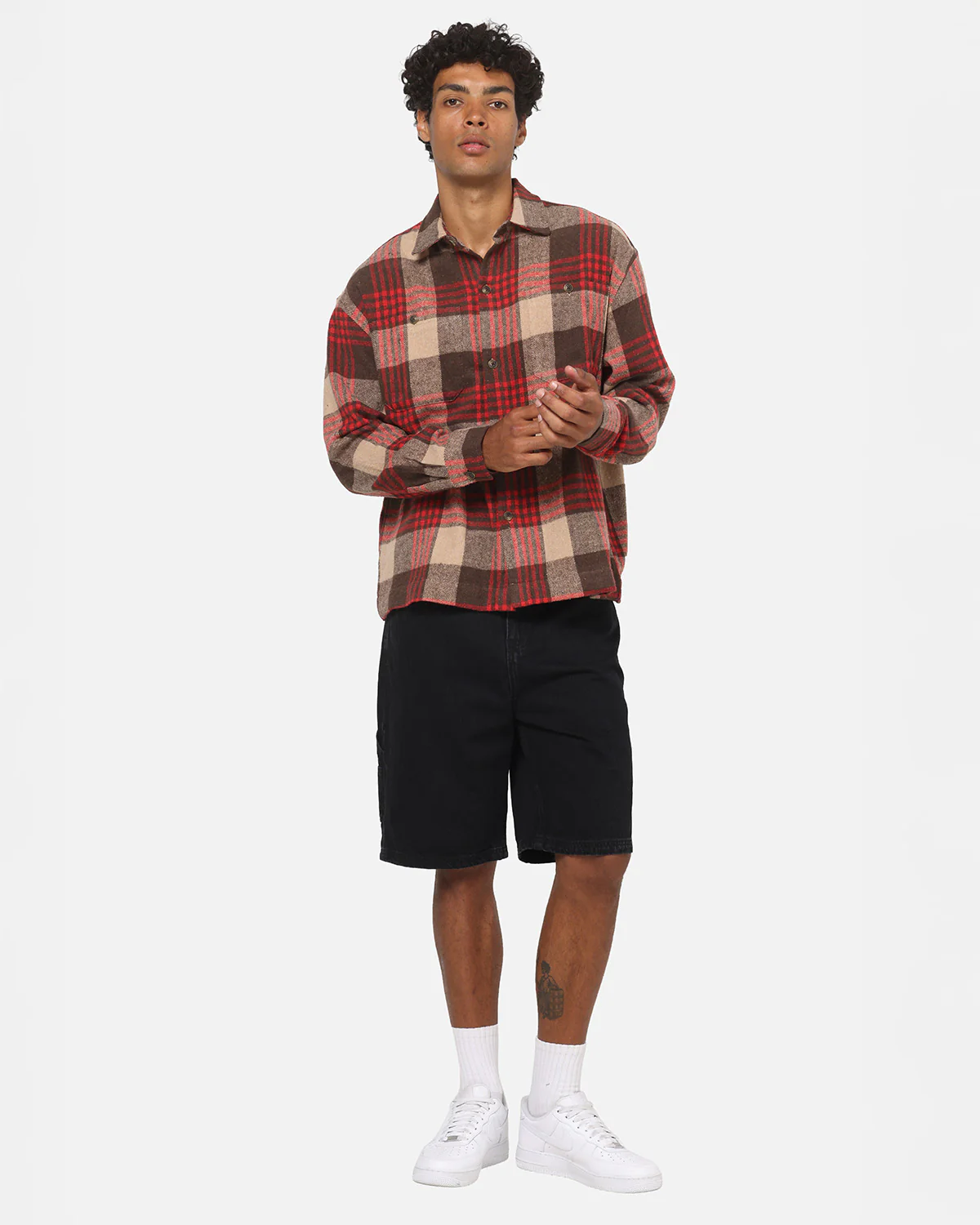 American Thrift Utility Flannel Shirt Brown/Red - Image 2