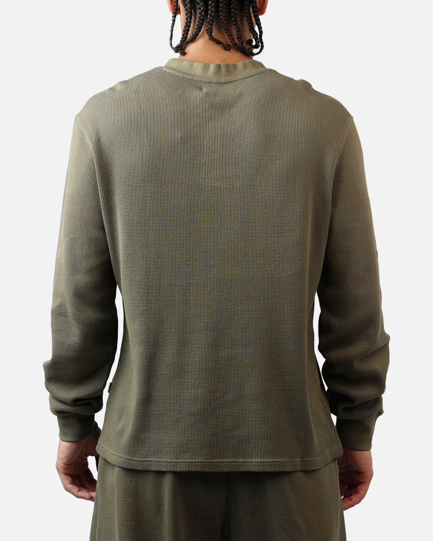 American Thrift Waffle Henley Shirt Washed Olive - Image 2