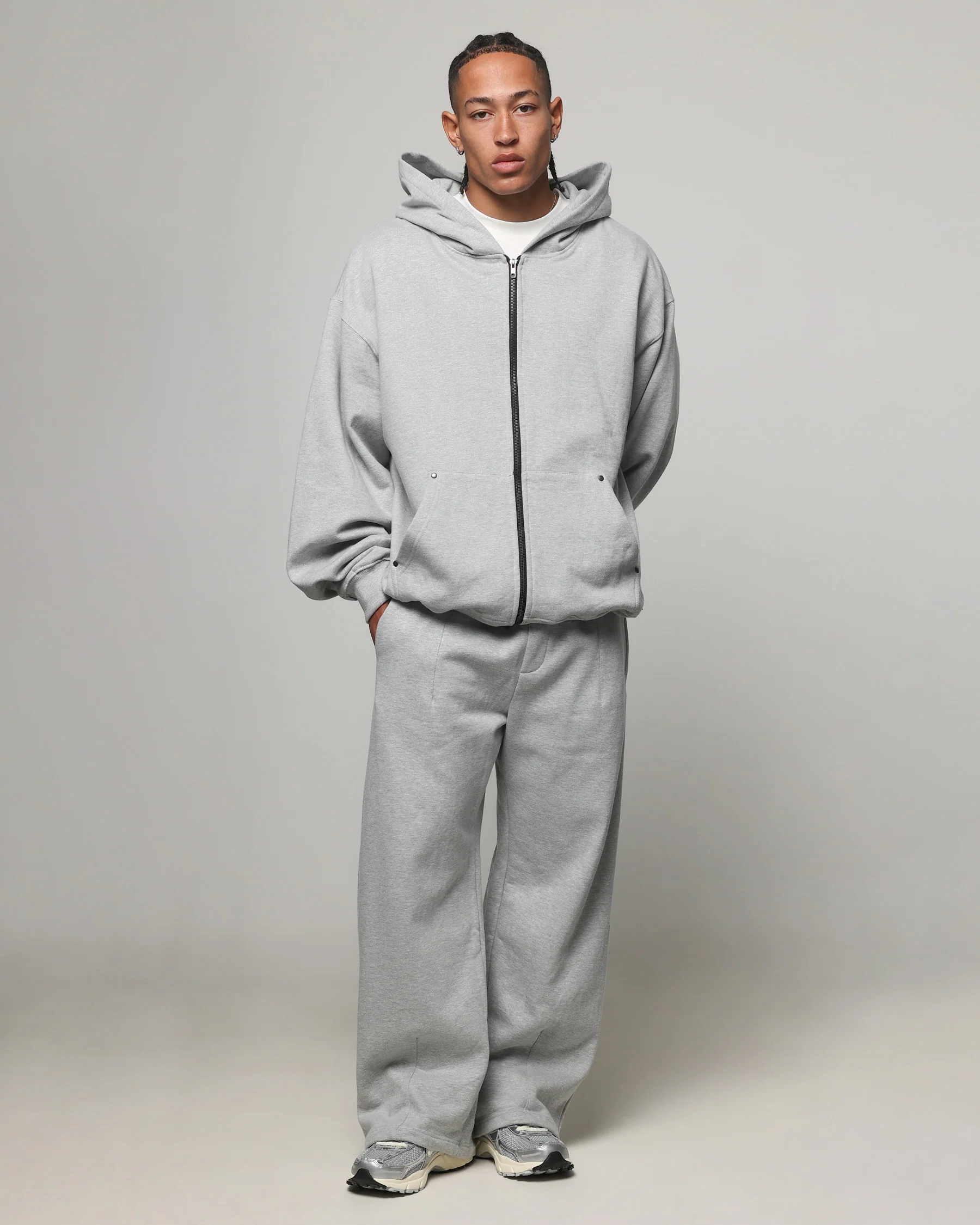 American Thrift Wide Leg Pants Grey Heather - Image 3